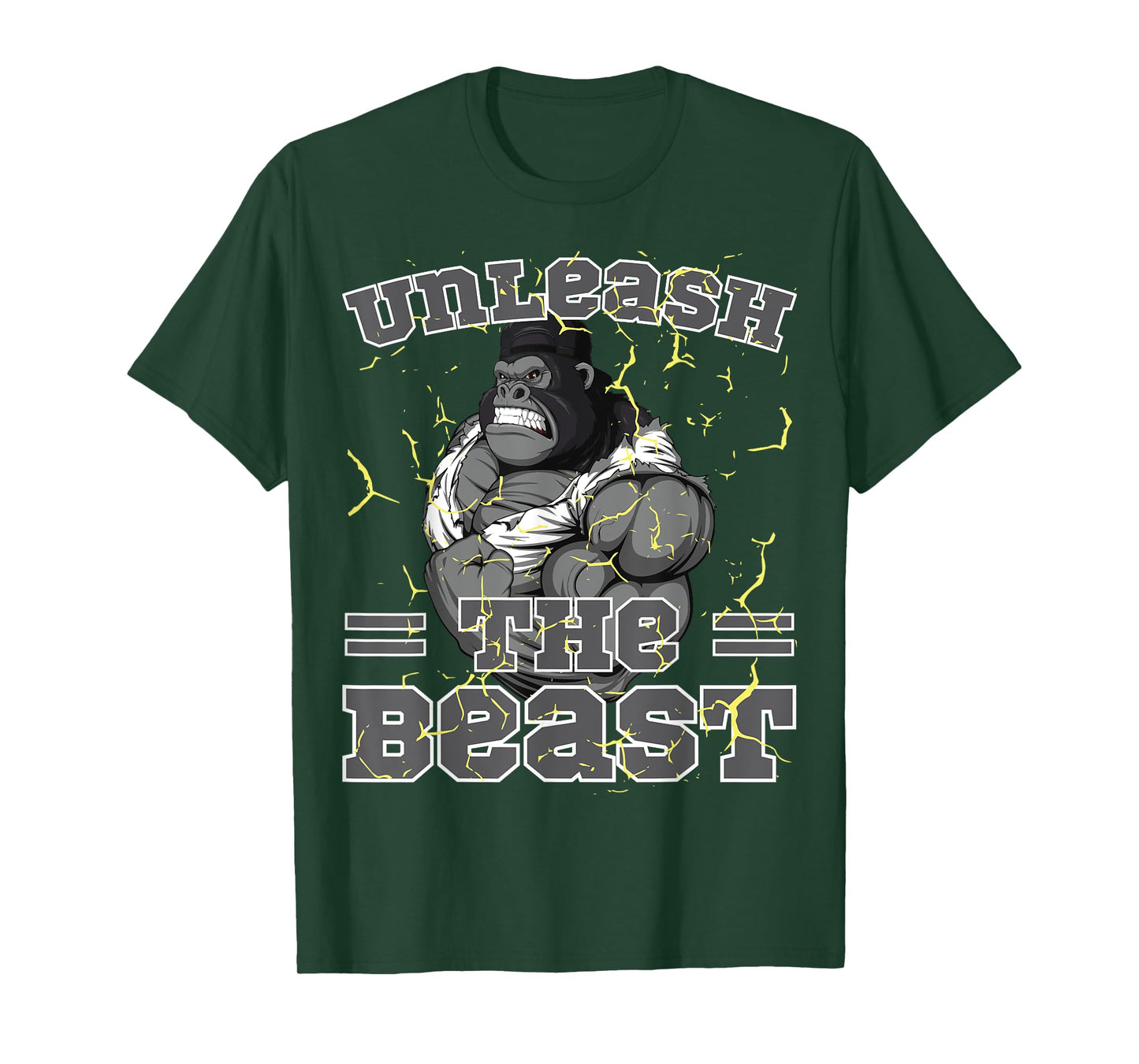 Unleash The Beast Muscle Gorilla Weightlifting T-Shirt