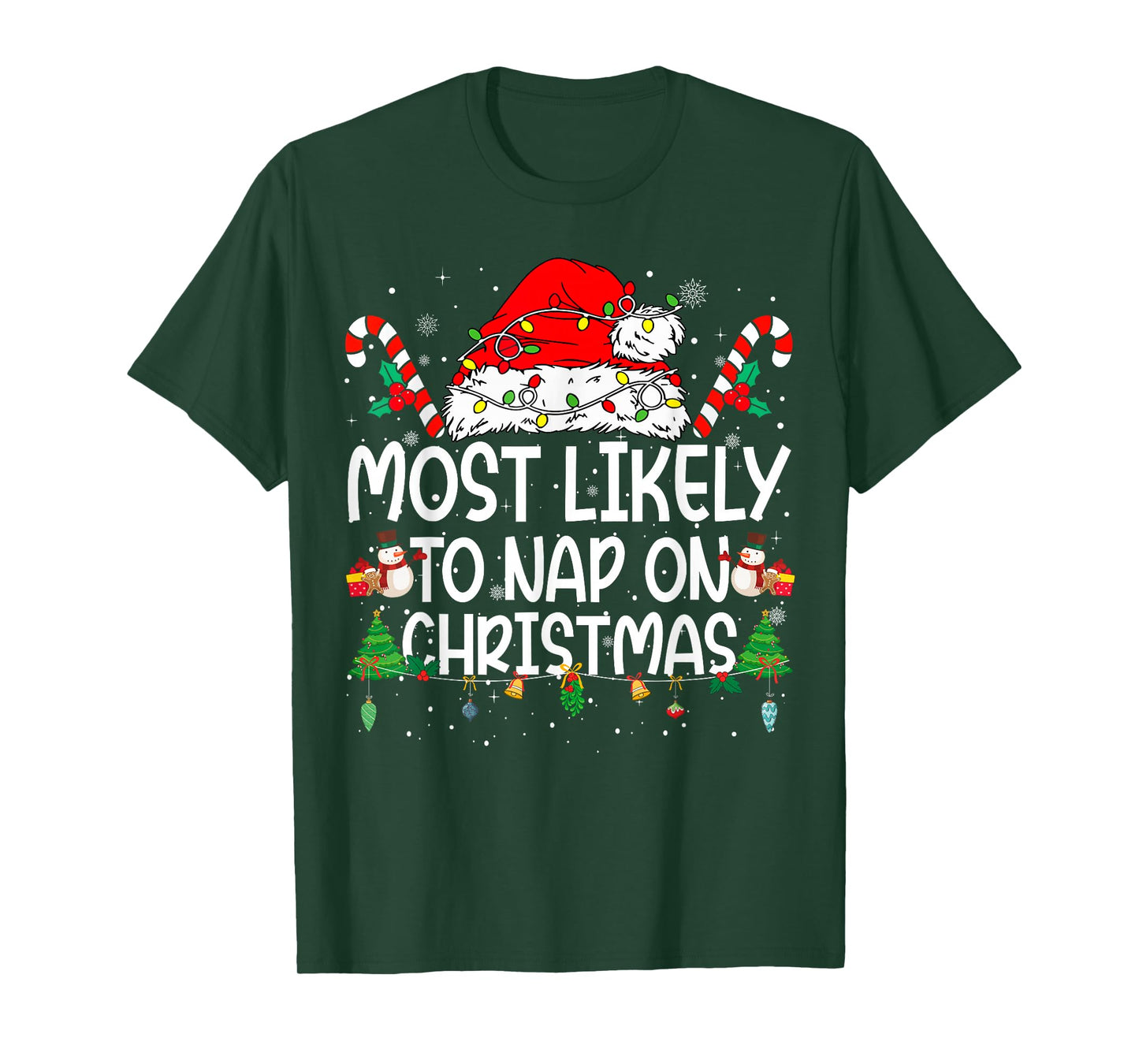 Family Matching Xmas Most Likely to Nap On Christmas T-Shirt