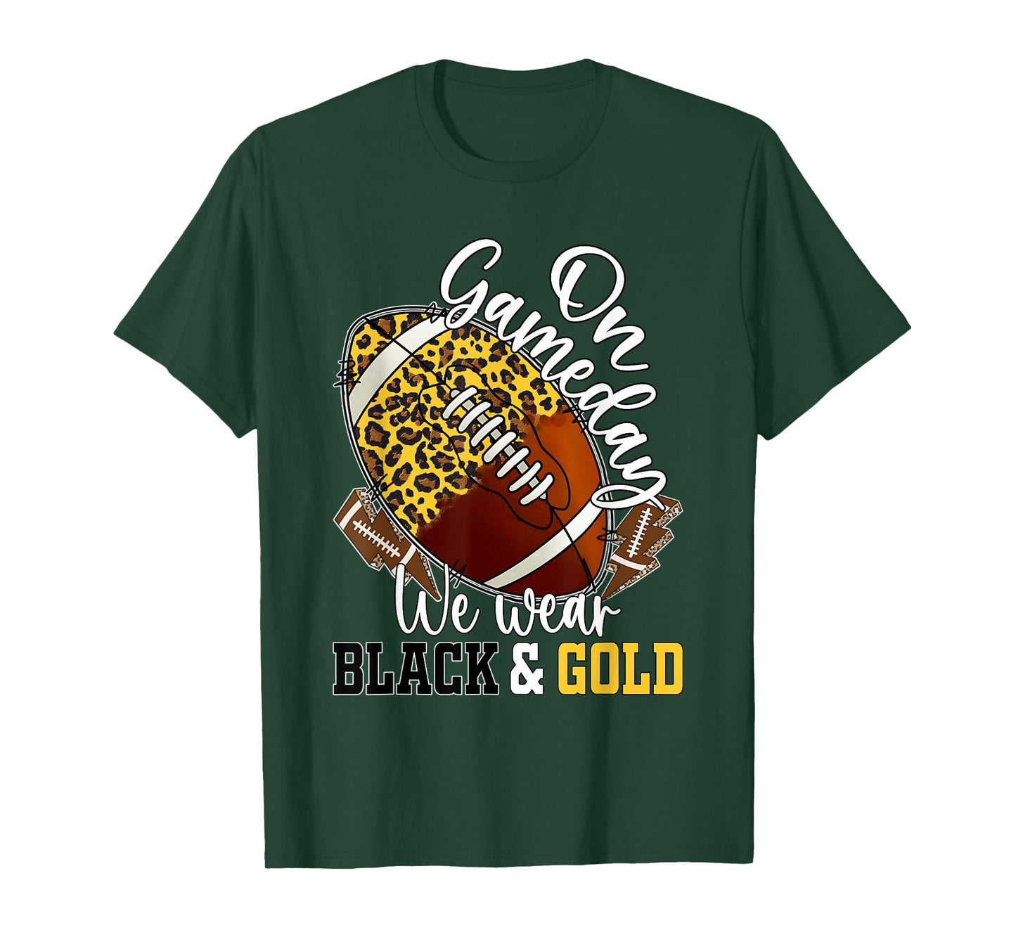 On Gameday Football We Wear Black And Gold School Spirit T-Shirt