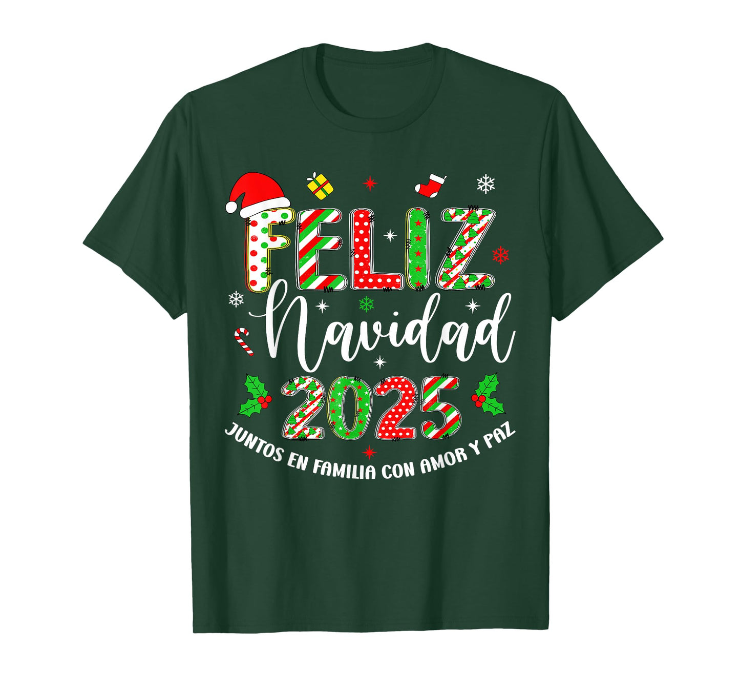Feliz Navidad 2025 Matching Family Spanish Christmas Mexican T-Shirt