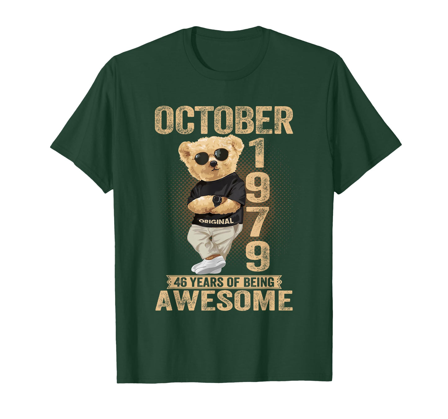 October 46th Birthday Men Women 1979 Awesome Teddy Bear T-Shirt