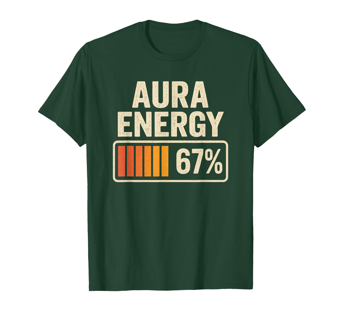 Aura Energy 67 Meme Funny Gen Alpha Slang Retro Vintage Men T-Shirt