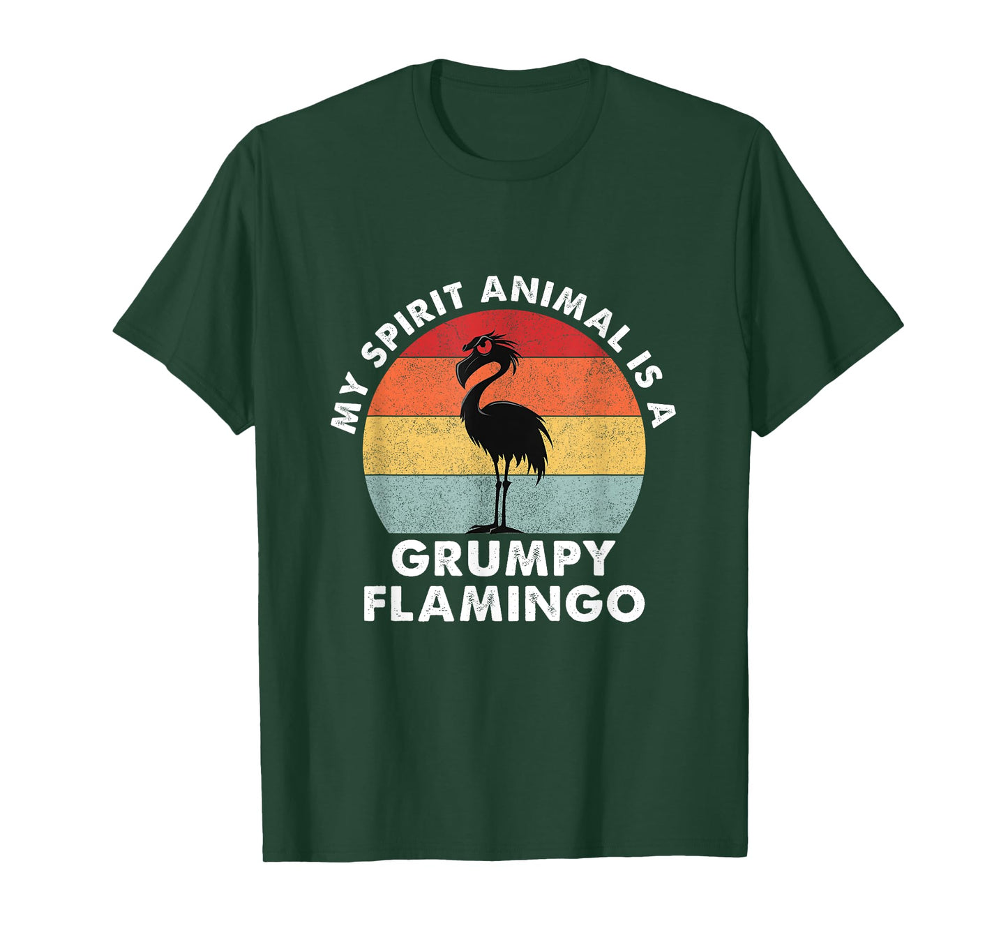 My Spirit Animal is a Grumpy Flamingo - Retro Vintage T-Shirt