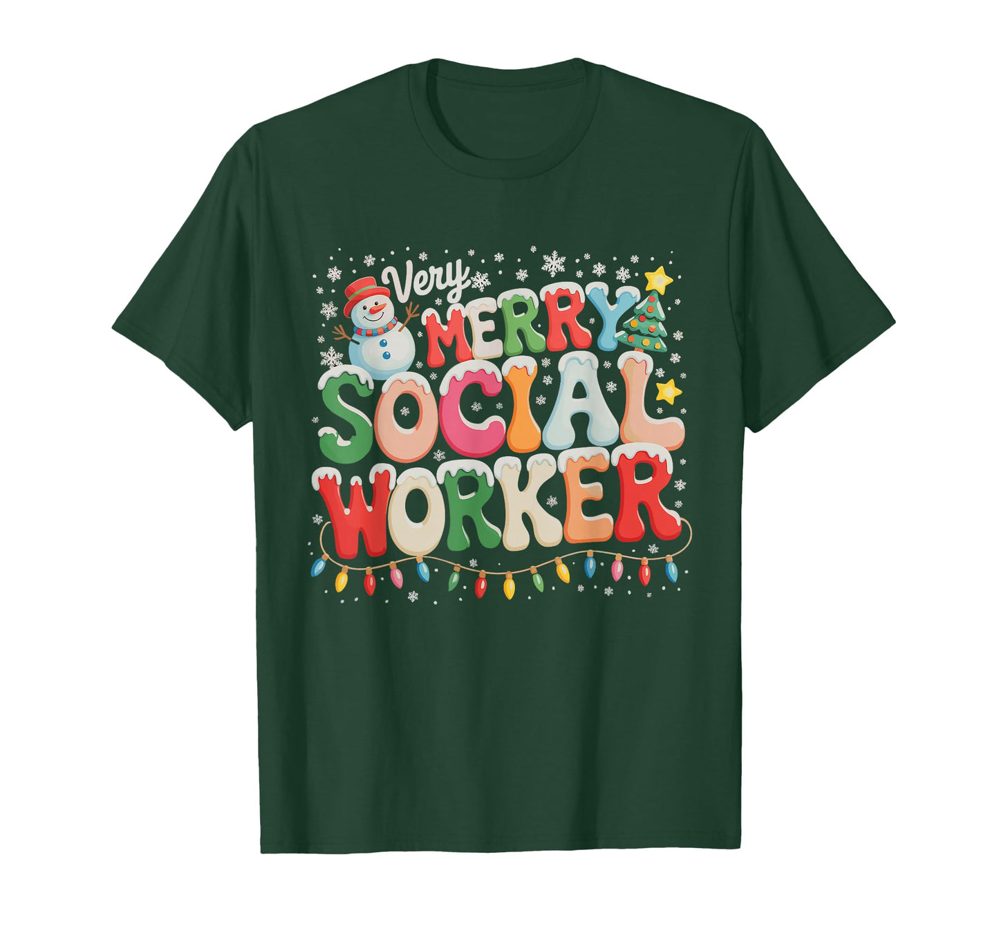 Very Merry Social Worker Christmas Xmas Holiday Season T-Shirt
