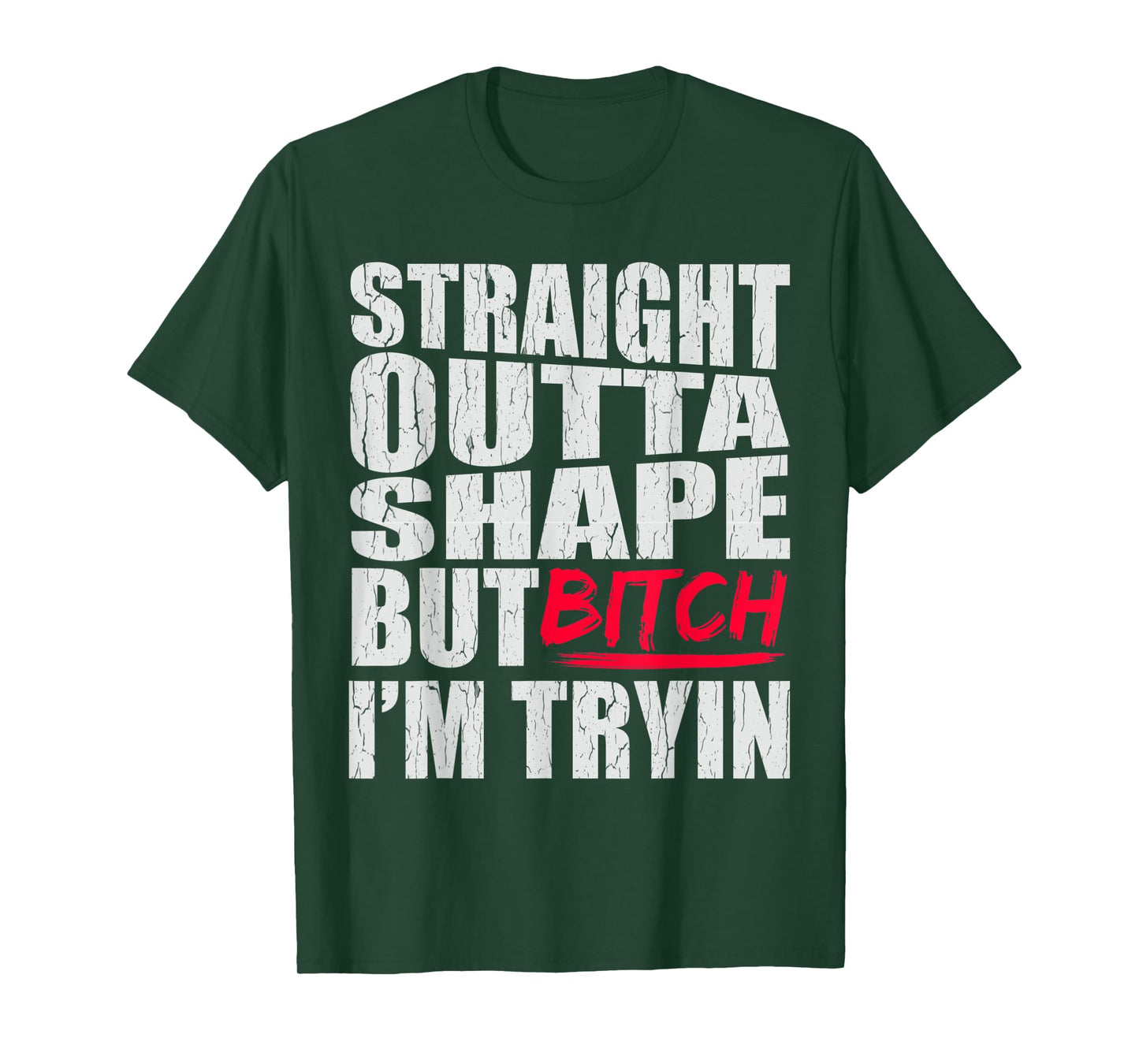 Straight Outta Shape But Bitch I'm Tryin Gift T-Shirt