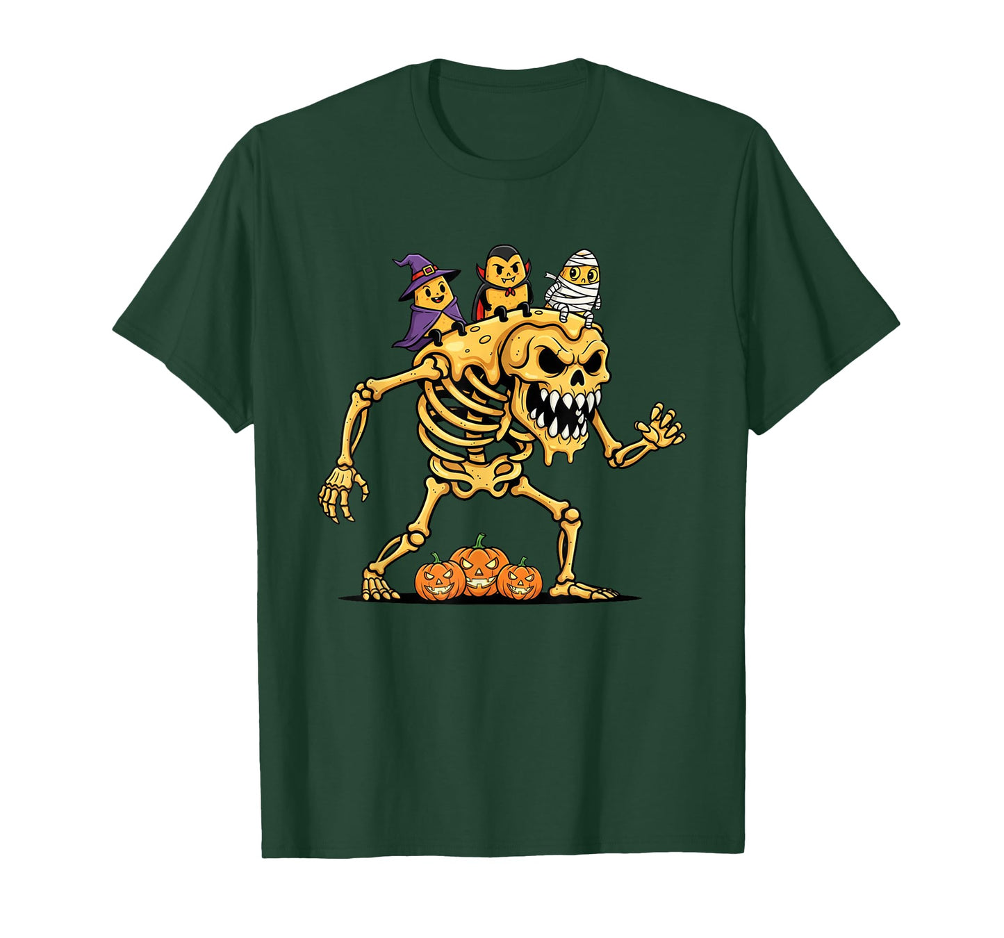 Funny Nacho Skeleton Mummy Witch Halloween Kids Mens Womens T-Shirt