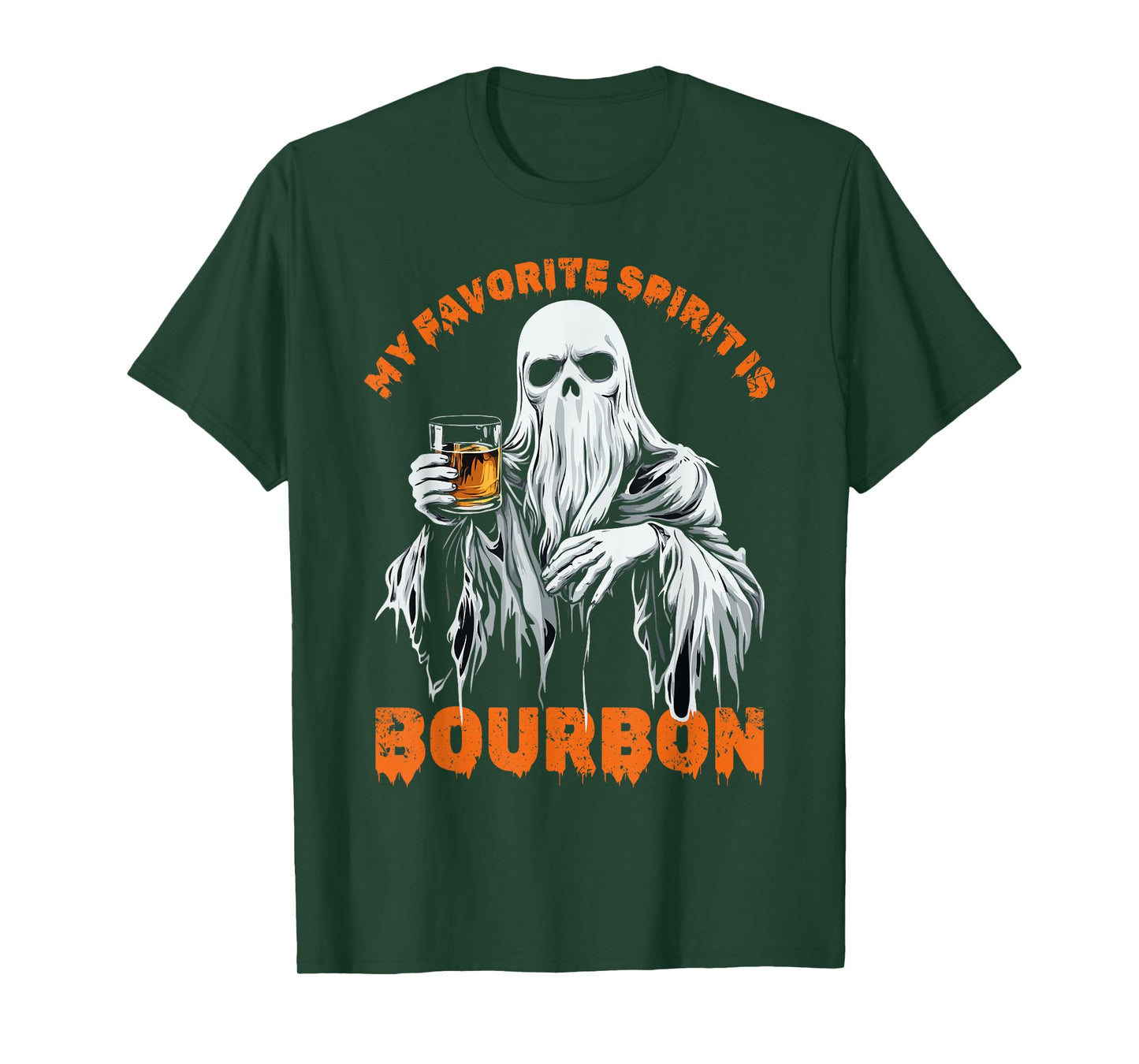My Favorite Spirit Is Bourbon Halloween Ghost Costume T-Shirt