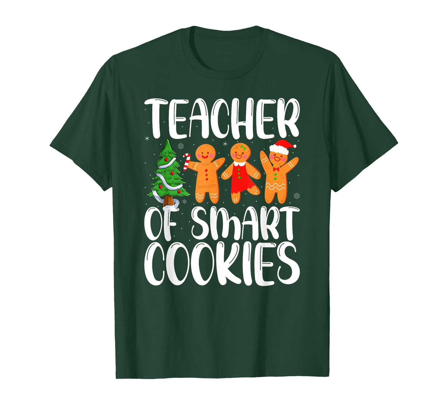 Teacher of Smart Cookies Funny Gingerbread Christmas Teacher T-Shirt