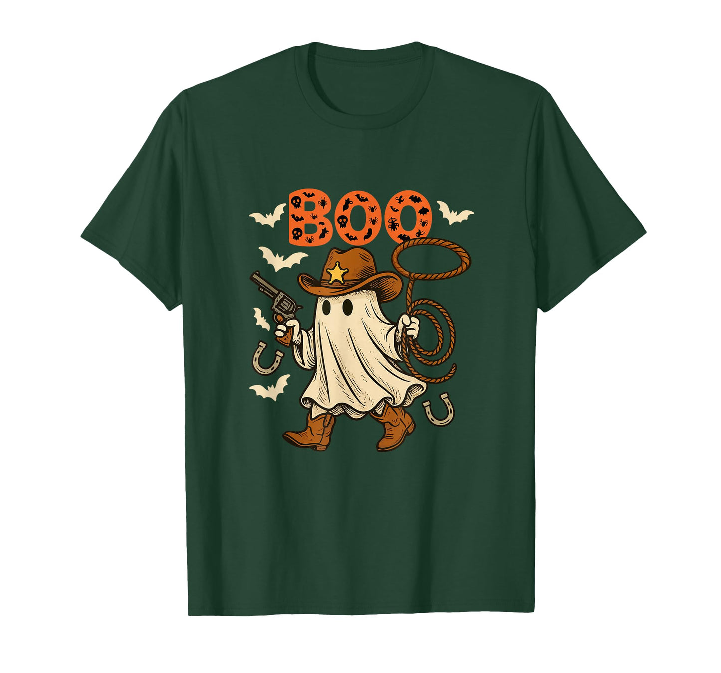 Boo Halloween Boo Ghost Costume Western Lover Family T-Shirt