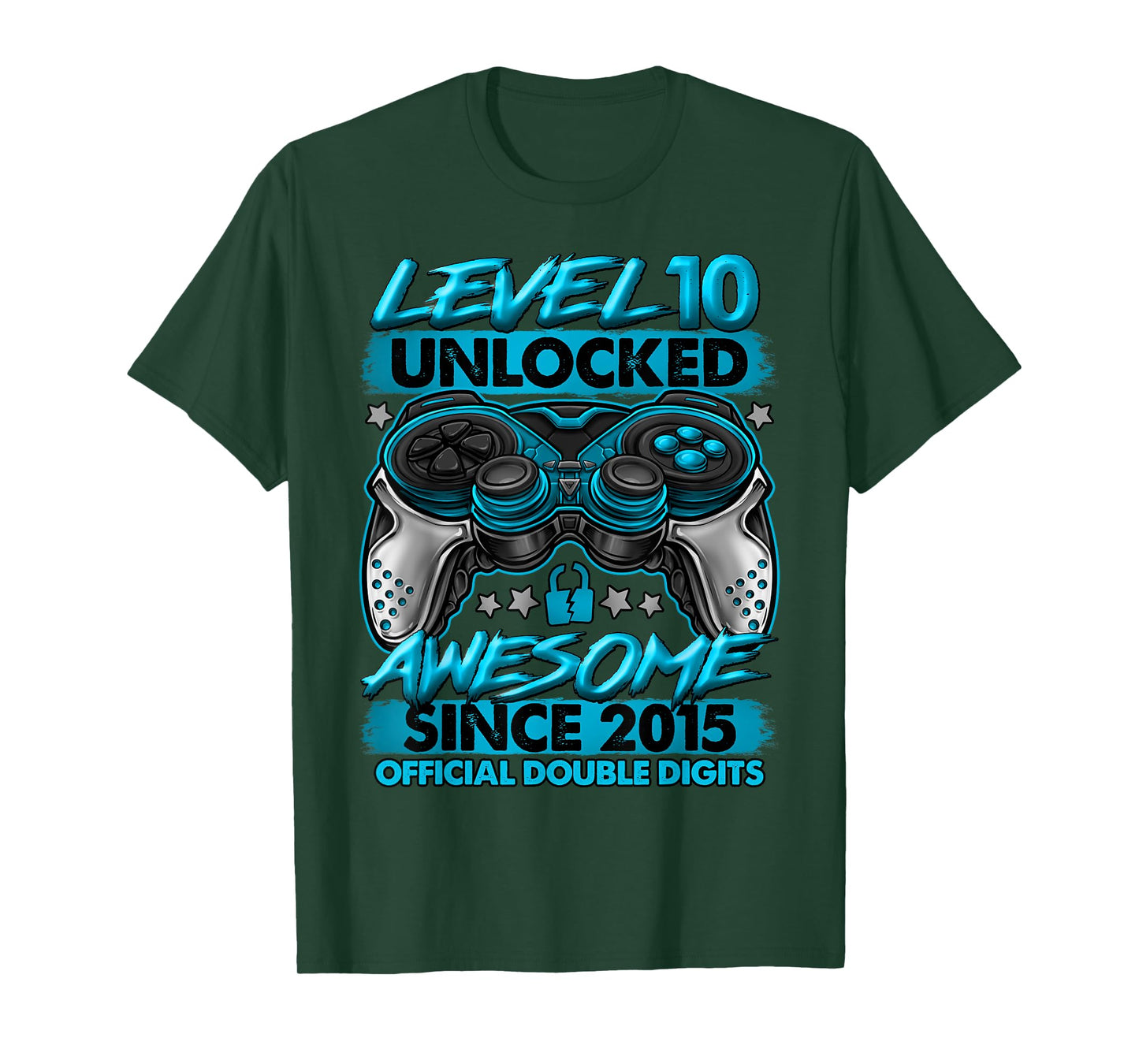 Official Double Digits Level 10 Unlocked 10th Birthday Boy T-Shirt