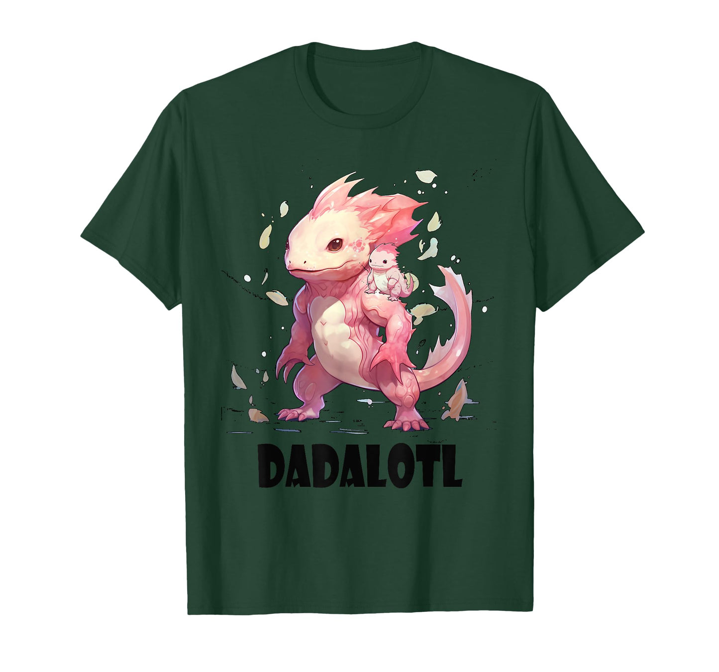 Dadalotl Fathers Day for Dad of Axolotl Daughter ANd Son T-Shirt