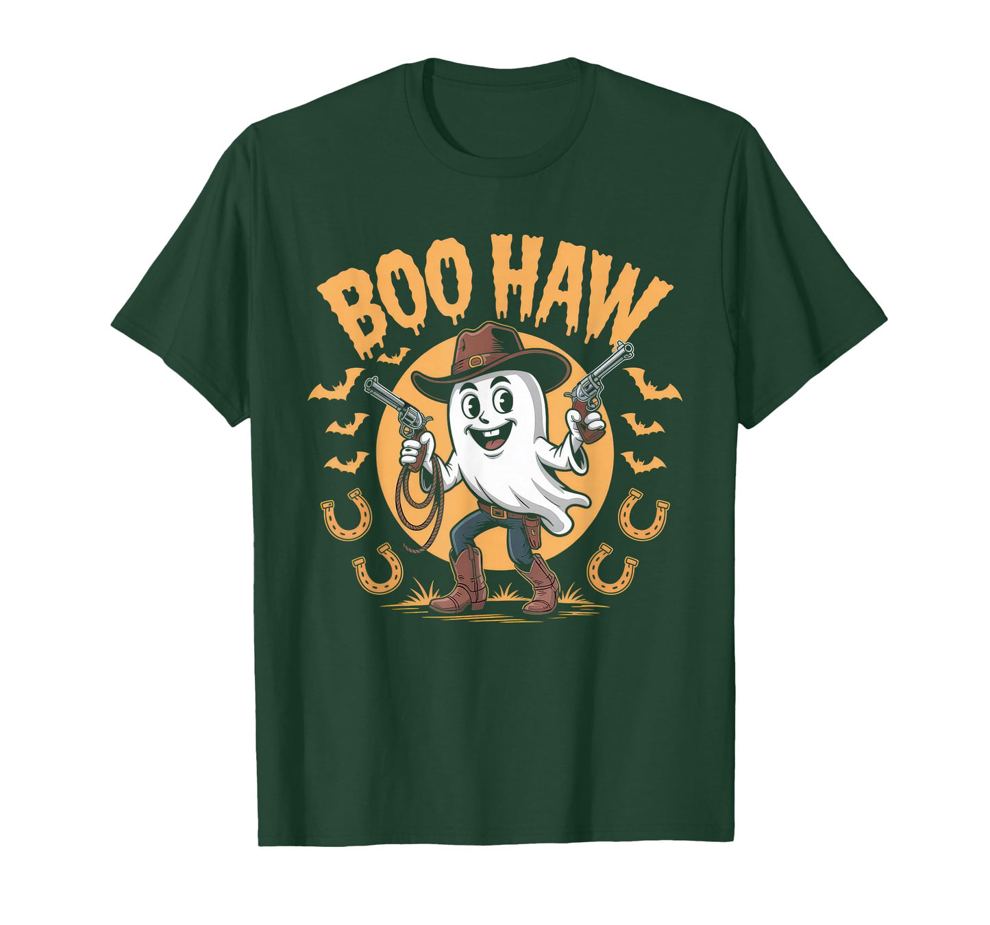 Halloween Costume Boo Haw Witch Skeleton Scary Rodeo Western T-Shirt