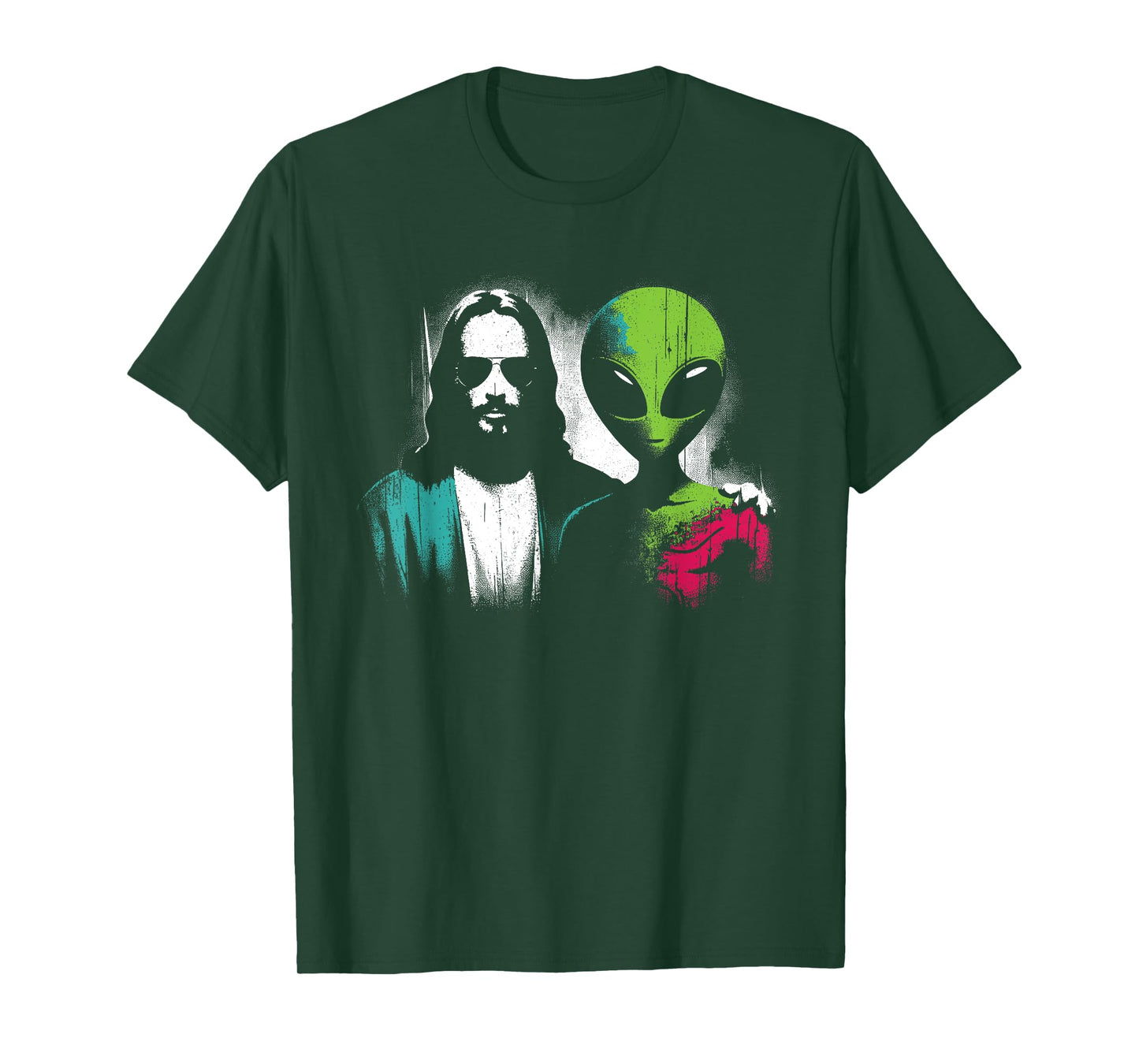 Jesus Alien Friends - Funny Christian Religious Alien UFO T-Shirt