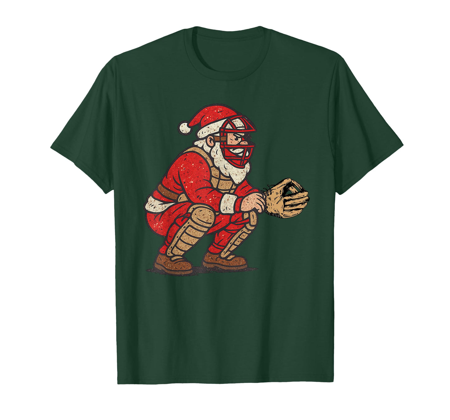 Santa Claus Playing Baseball Xmas Holiday Funny Christmas T-Shirt