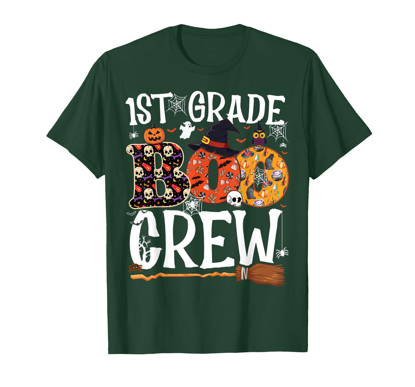 1st Grade Boo Crew Cute Ghost Halloween Teacher Kids T-Shirt