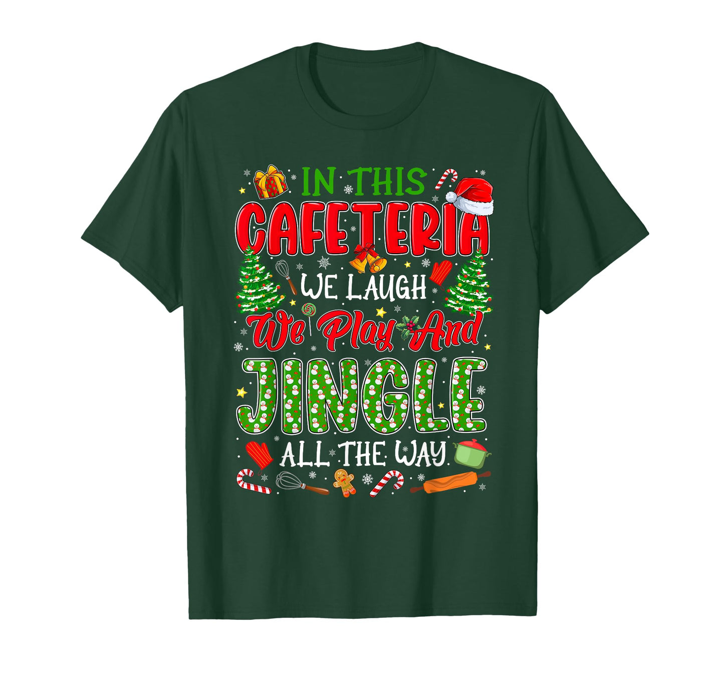 Funny Cafeteria Christmas Lunch Lady Ugly Christmas Sweaters T-Shirt