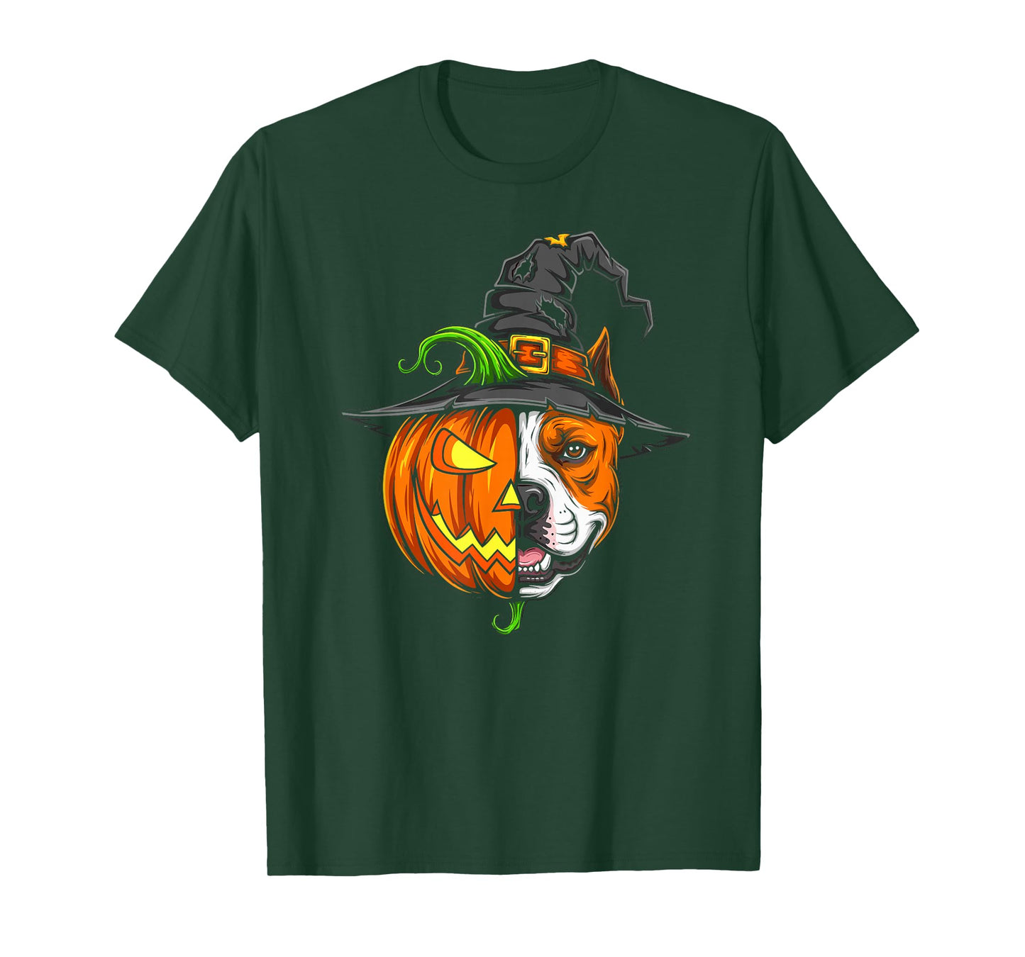 American Staffordshire Terrier Pumpkin Halloween Mens Womens T-Shirt