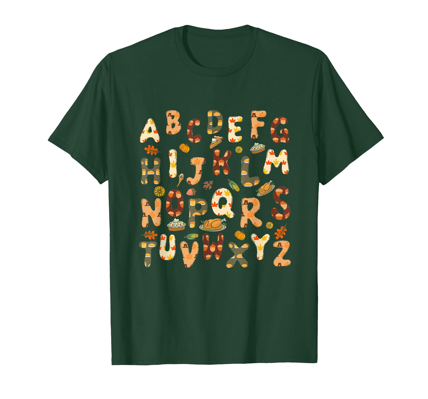 Thanksgiving ABC Alphabet Turkey Day Fall Leaves Teacher T-Shirt