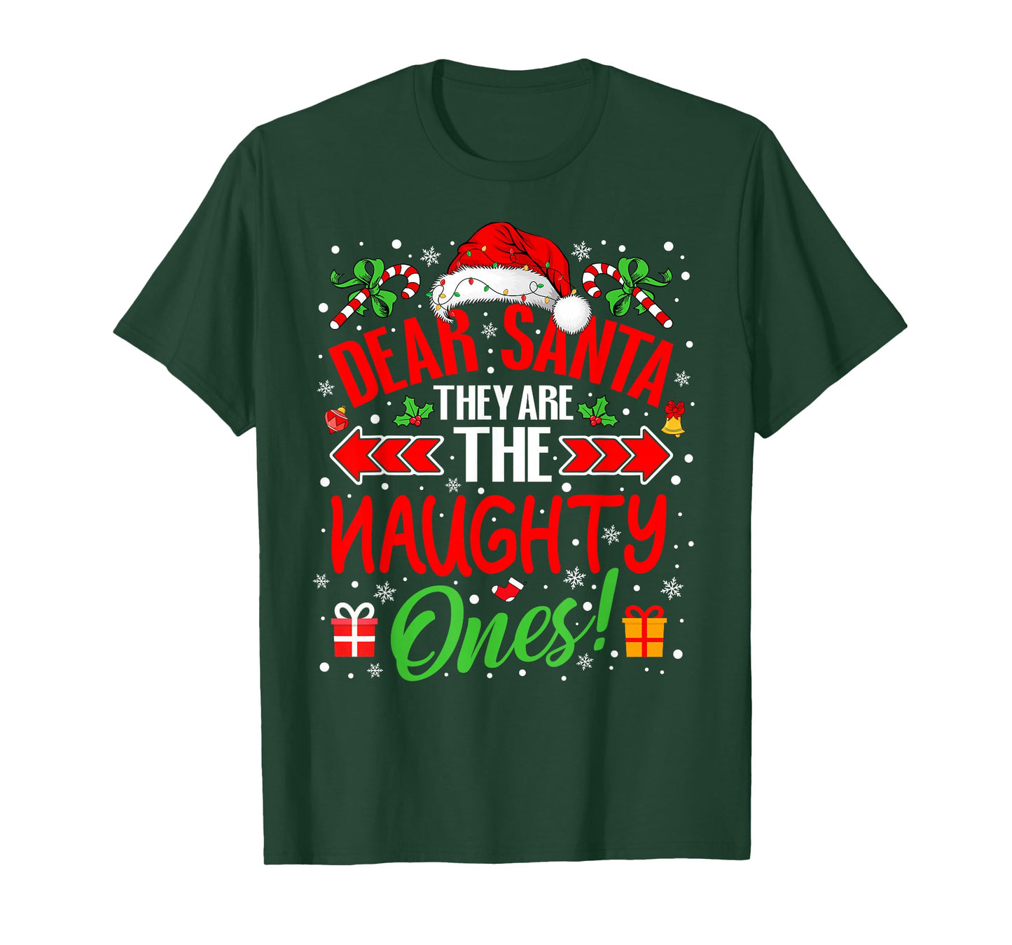 Dear Santa They are The Naughty Ones Christmas Couples Xmas T-Shirt