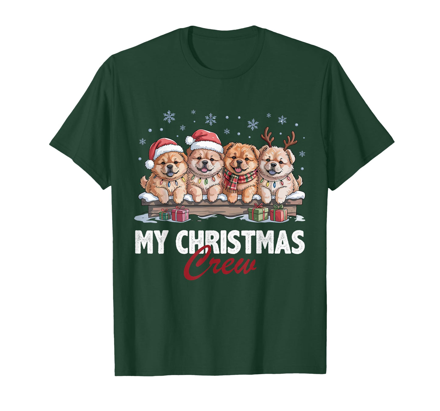 Chow Chow Christmas Crew Funny Dog Lovers Holiday Pajama T-Shirt
