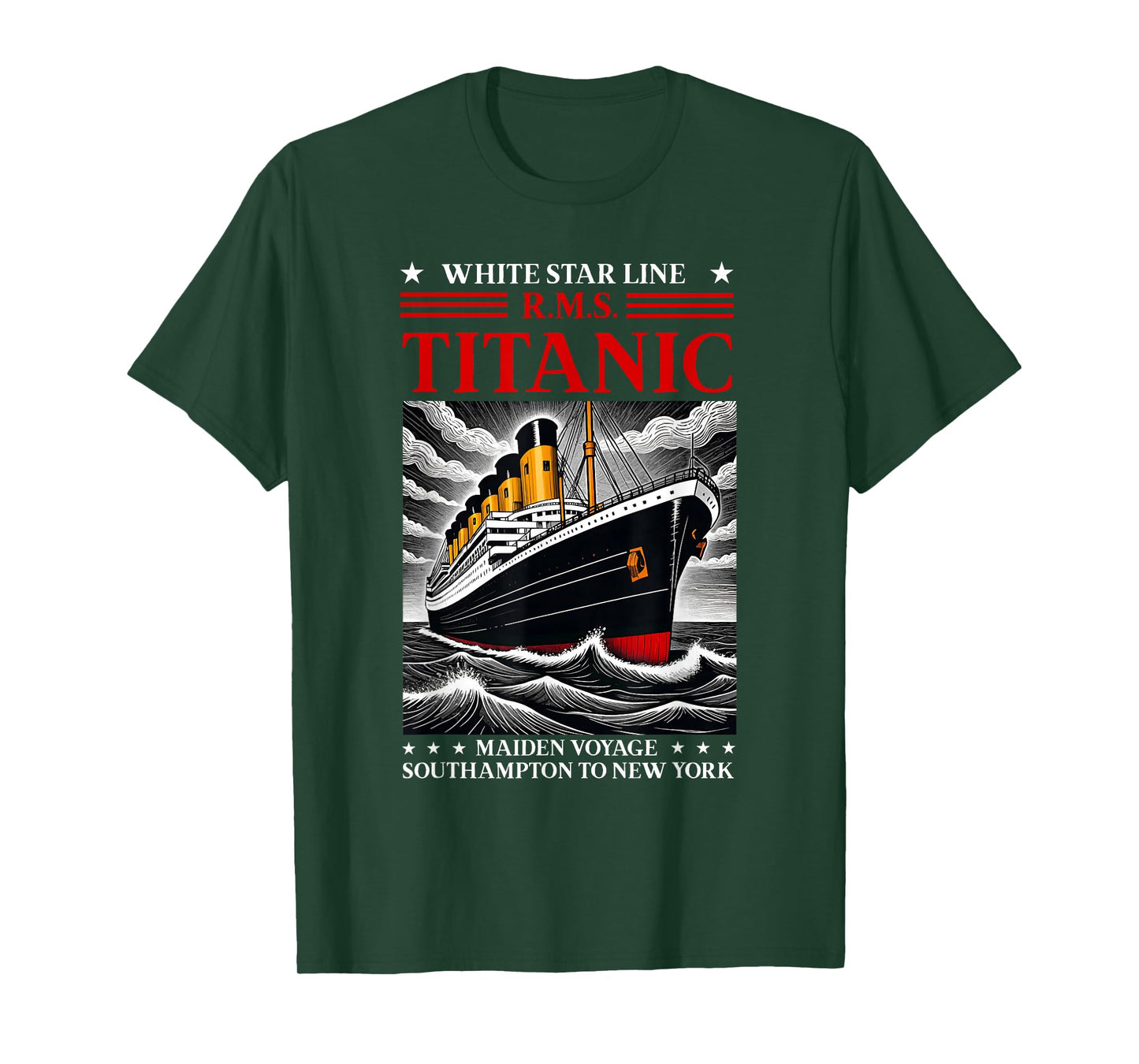 Titanic White Star Line RMS Ship Boat Stuff Boys Kids Men T-Shirt