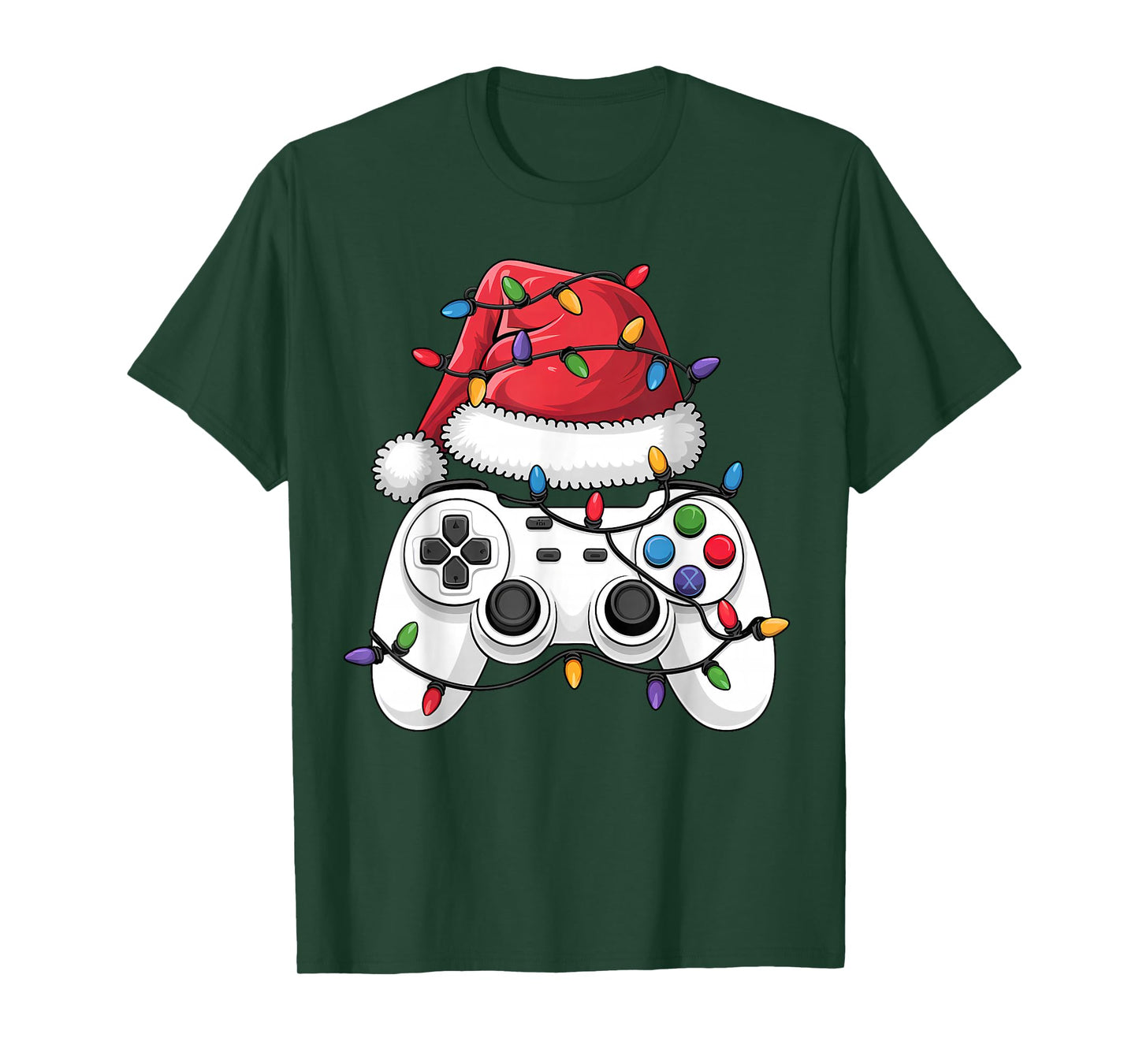Christmas Video Game Controller Hat Santa Gamer Boy Teen Kid T-Shirt