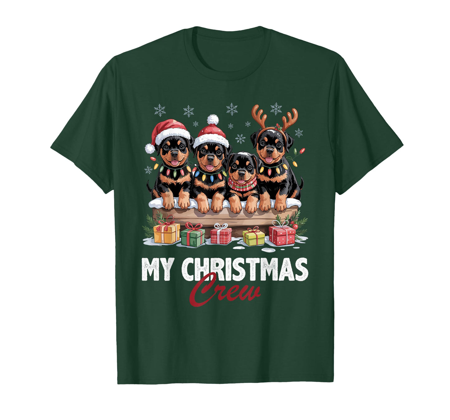 Rottweiler Christmas Crew Funny Dog Lovers Holiday Pajama T-Shirt