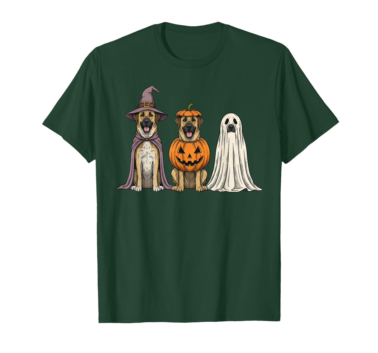 Spooky Ghost Anatolian Shepherd Pumpkin Halloween Dog Lover T-Shirt
