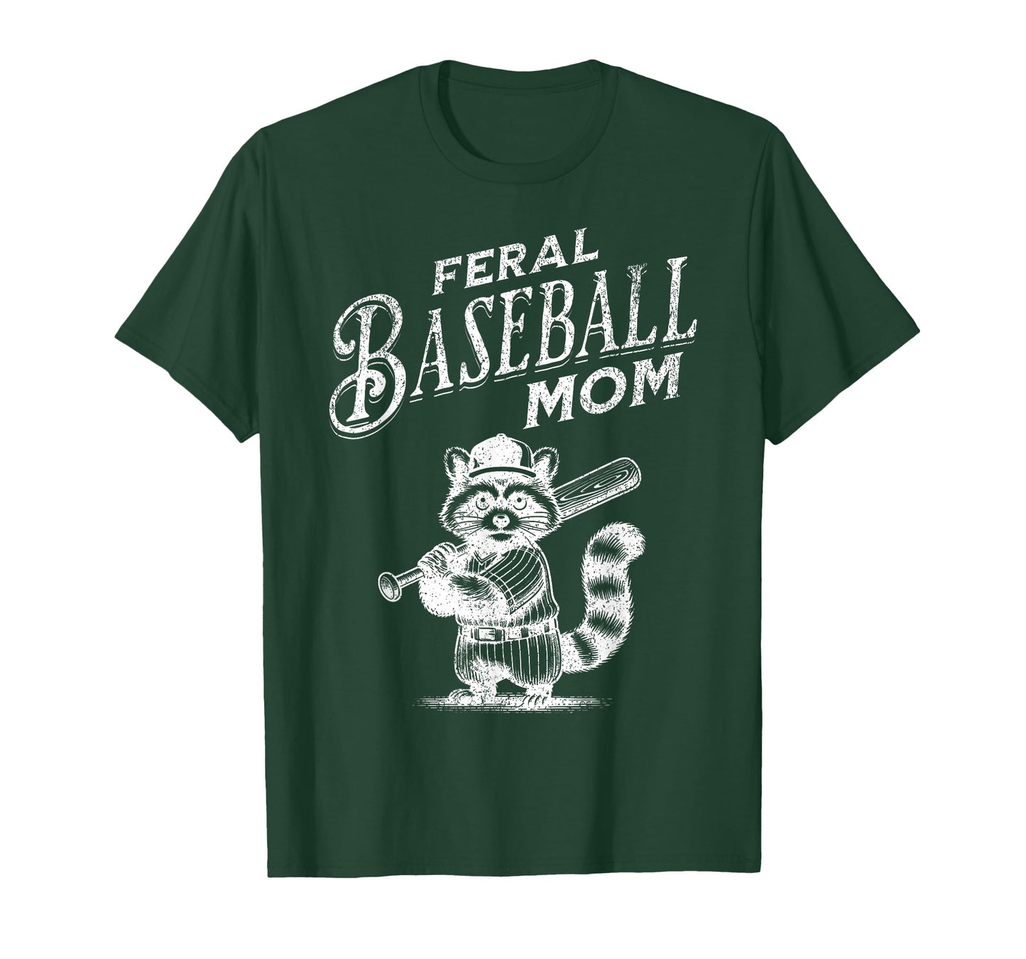 Retro Raccoon Feral Baseball Mom Trash Panda Sport Lover T-Shirt