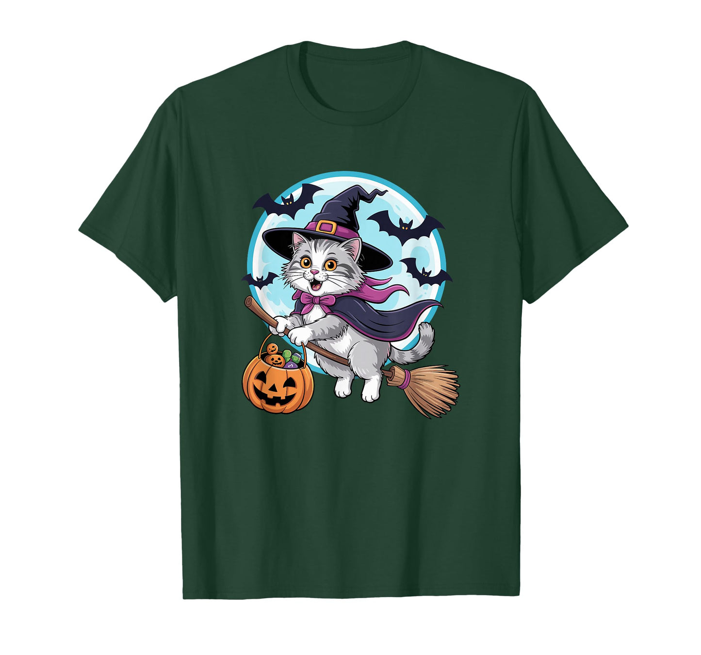 Halloween Witch Ragdoll Moon T-Shirt