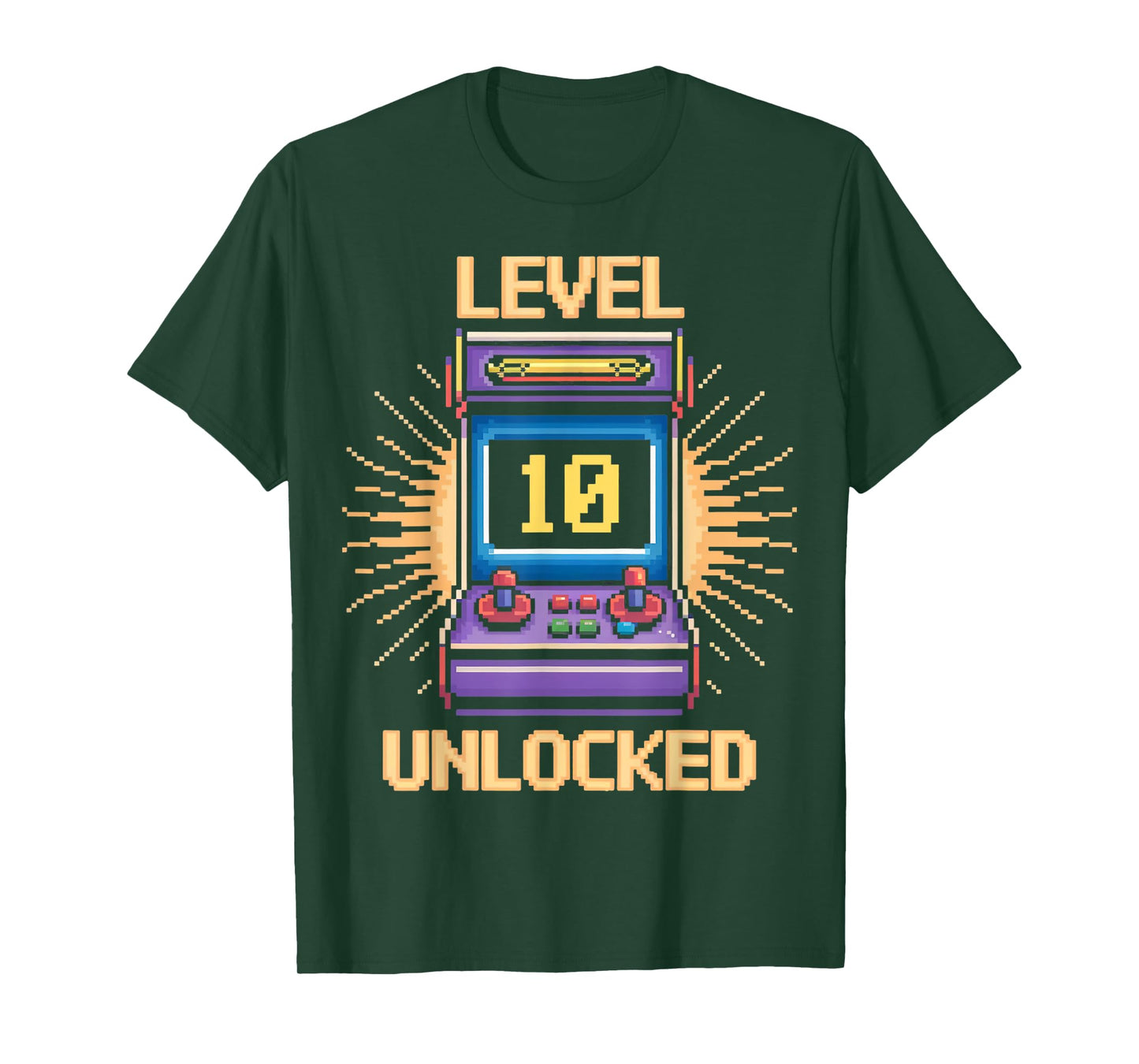 Level 10 Unlock Birthday Gamer 10 Year Old Video Game Arcade T-Shirt