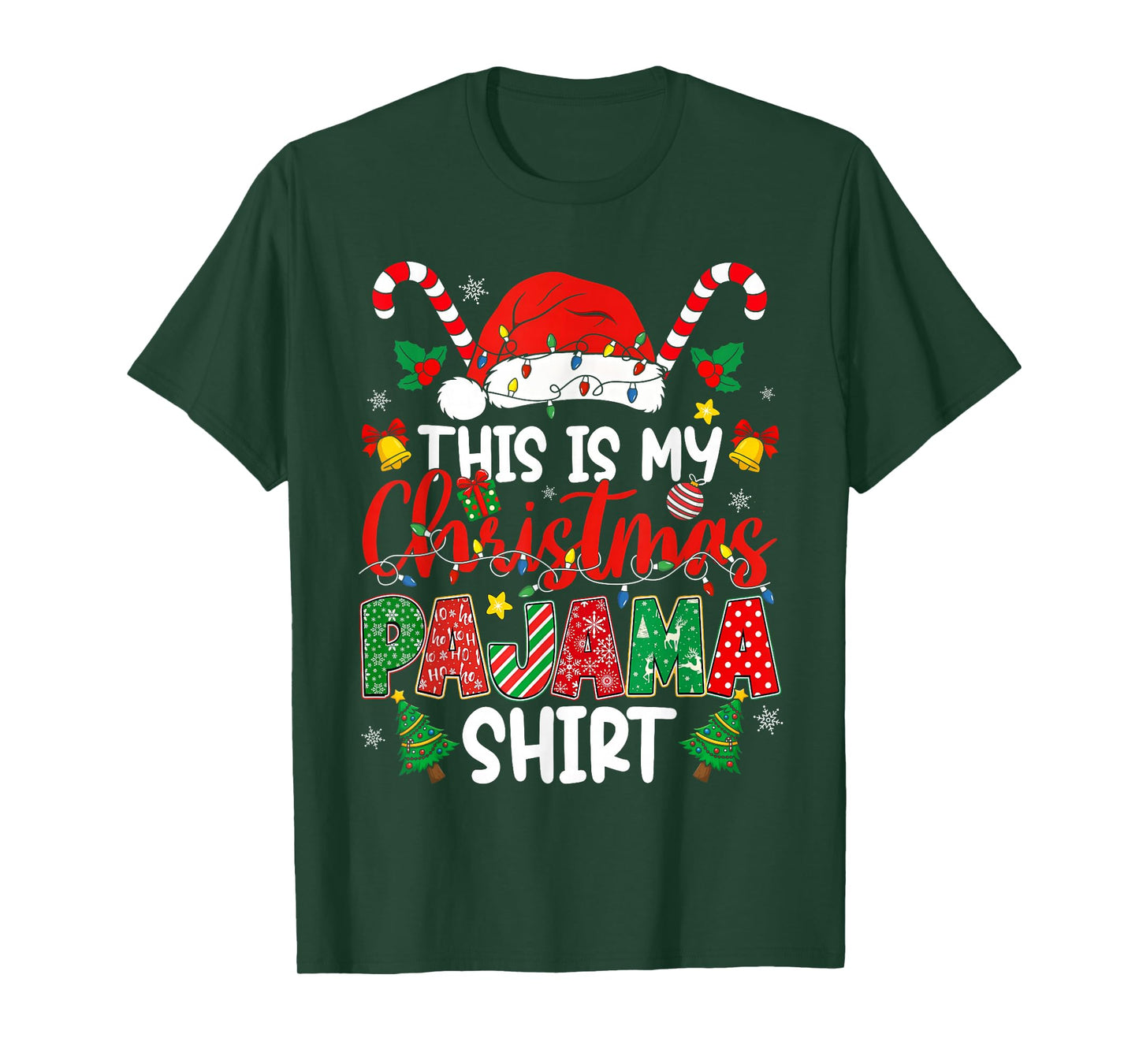 This is My Christmas Pajama Shirt Funny Xmas PJs Men Women T-Shirt