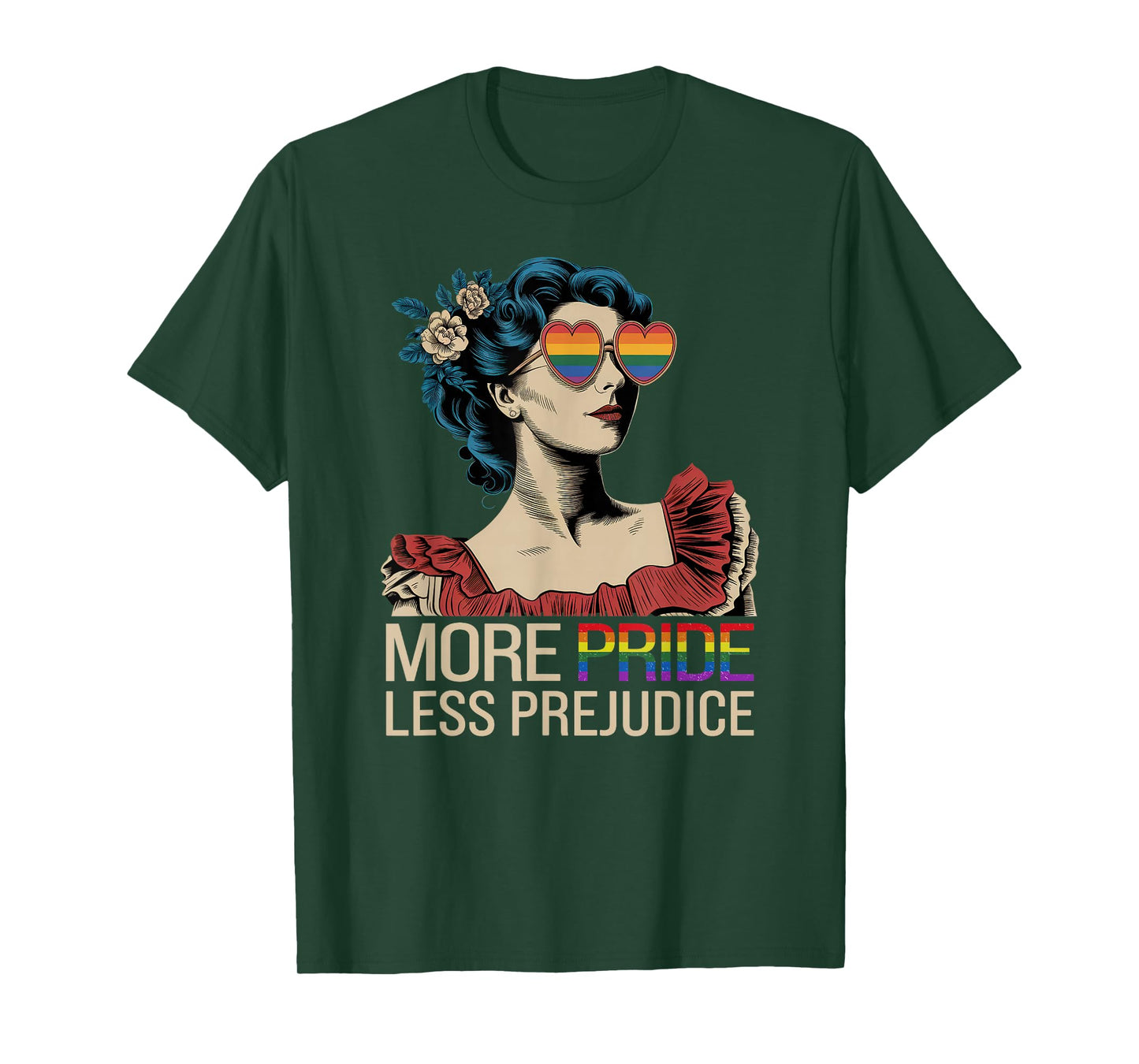More Pride Less Prejudice Pride Month LGBTQ T-Shirt