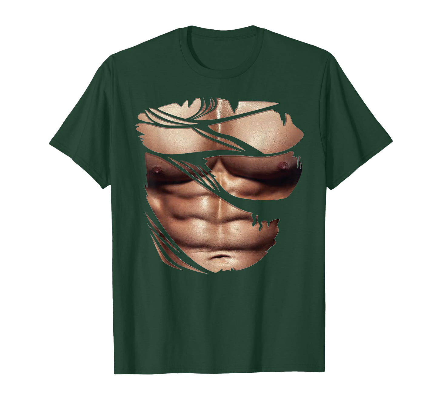 Fake Muscles Torn Breast Six Pack Abs T-Shirt