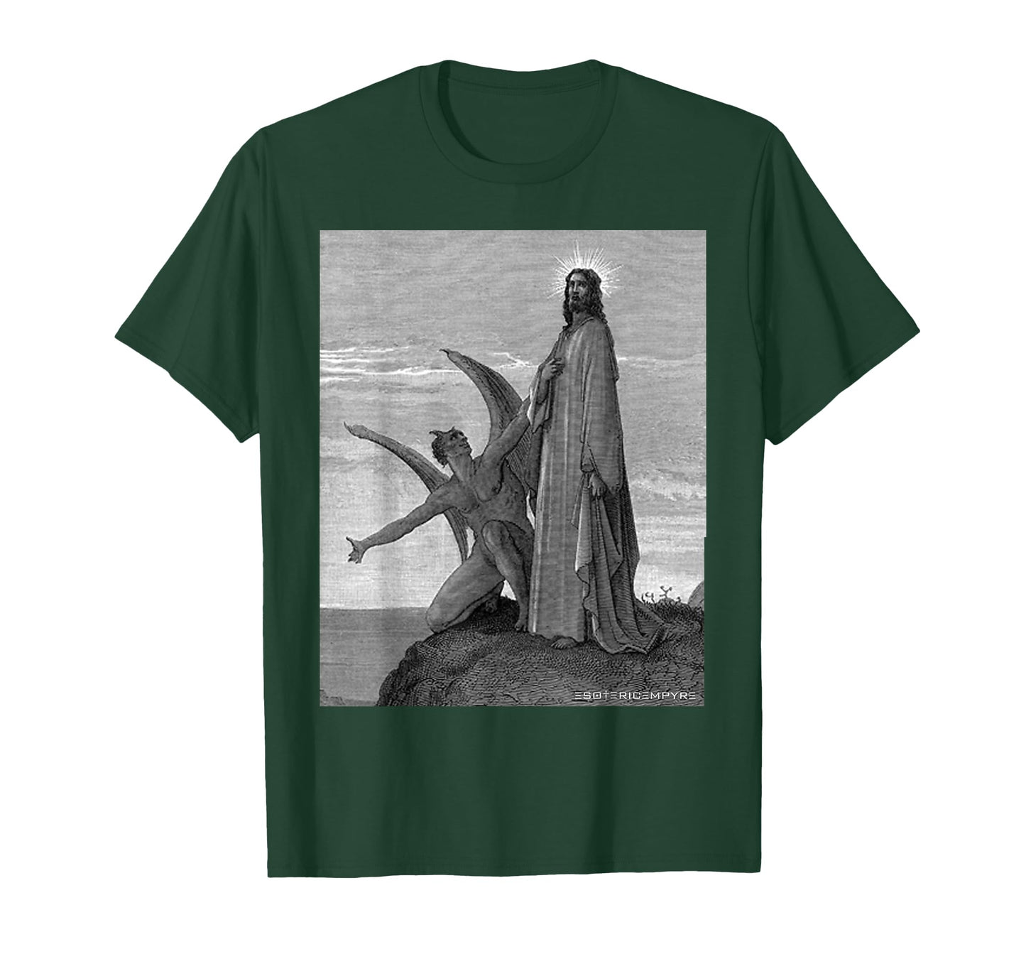 Jesus Christ Temptation of Satan Wilderness by Gustave Dore T-Shirt