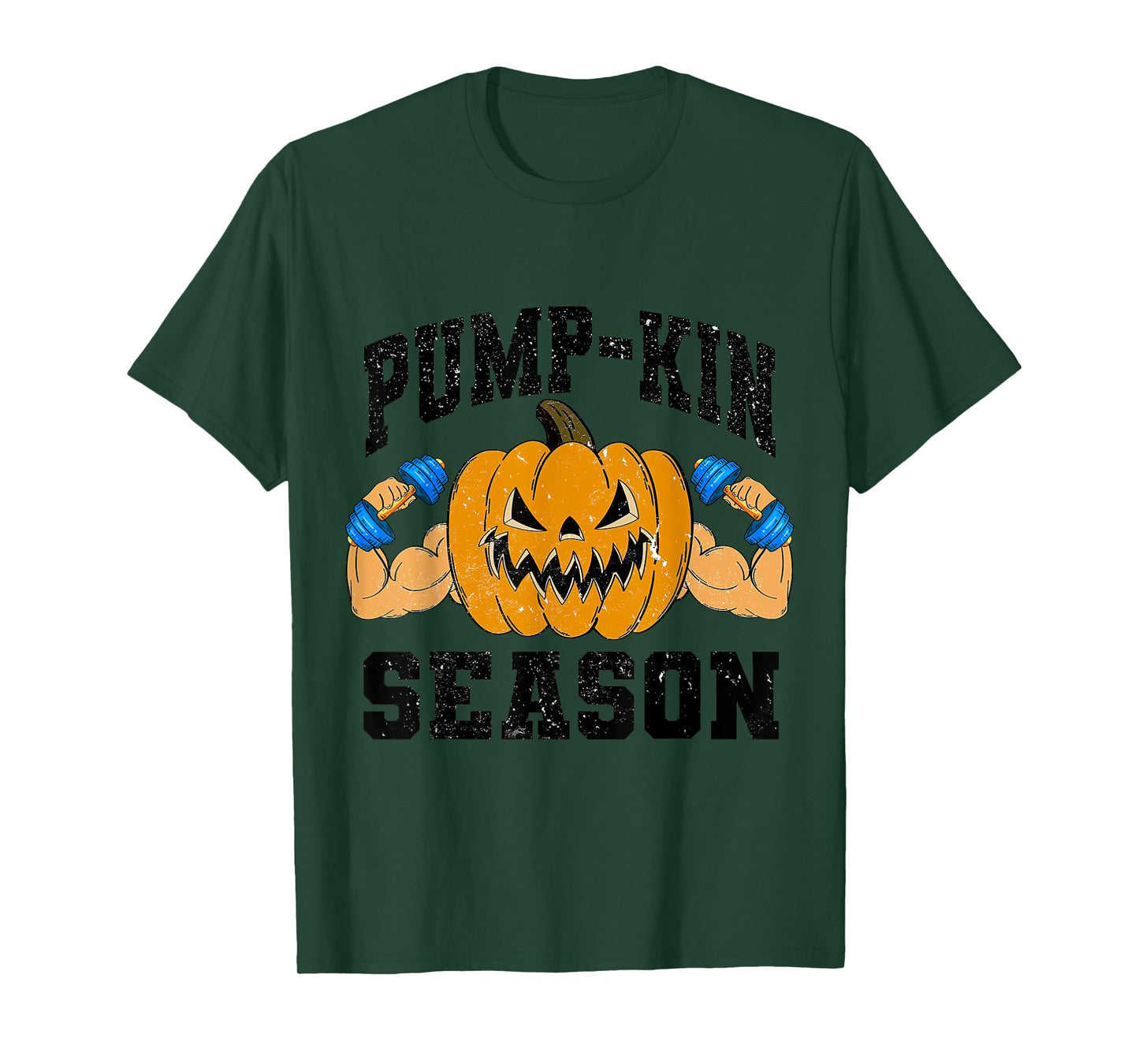Funny Halloween Pumpkin Season Weightlifting Workout Gym T-Shirt