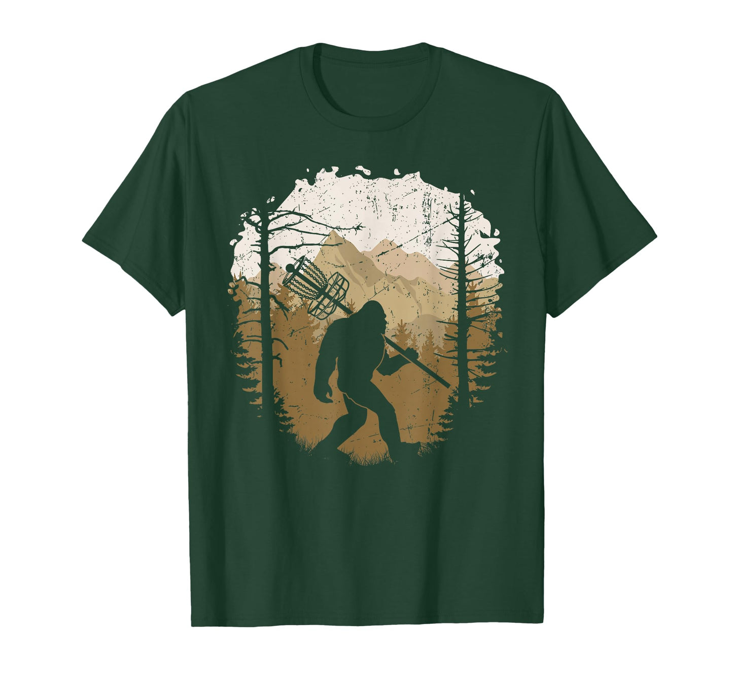Funny Bigfoot Disc Golf Player Sasquatch Disc Golfing Sports T-Shirt