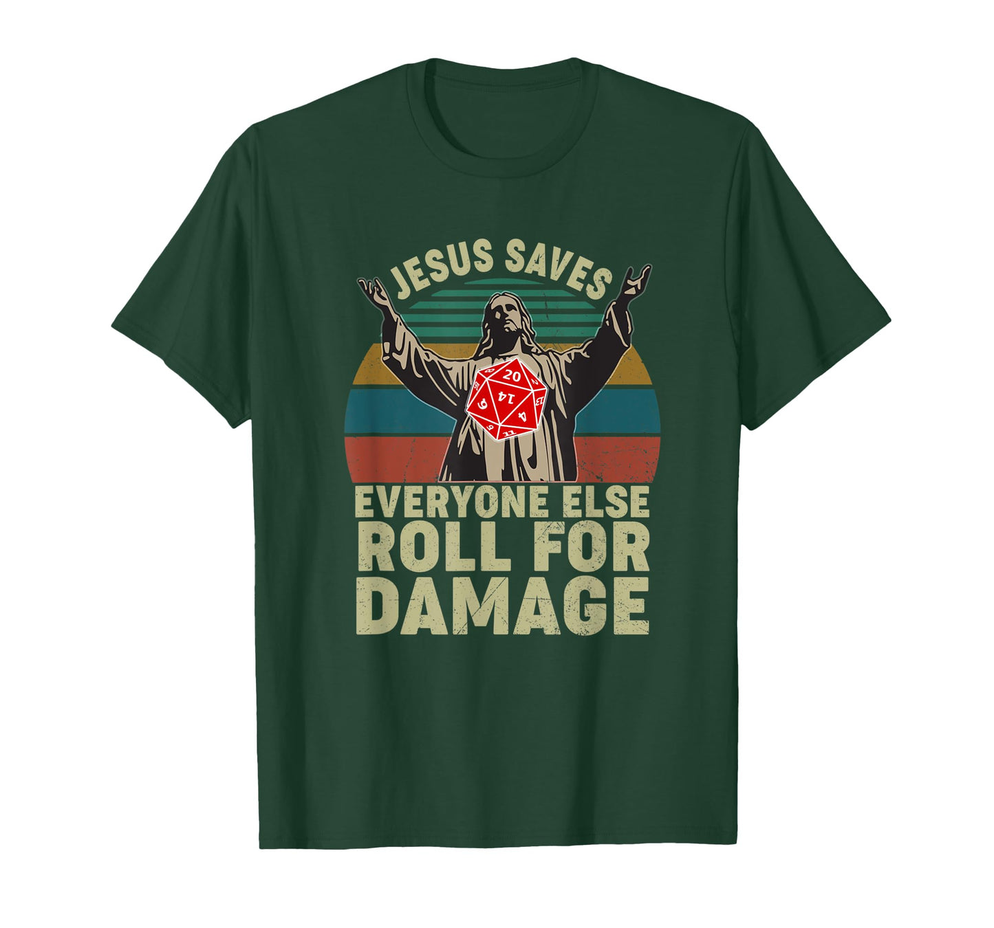 Vintage Jesus Saves Everyone Else Roll For Damage T-Shirt