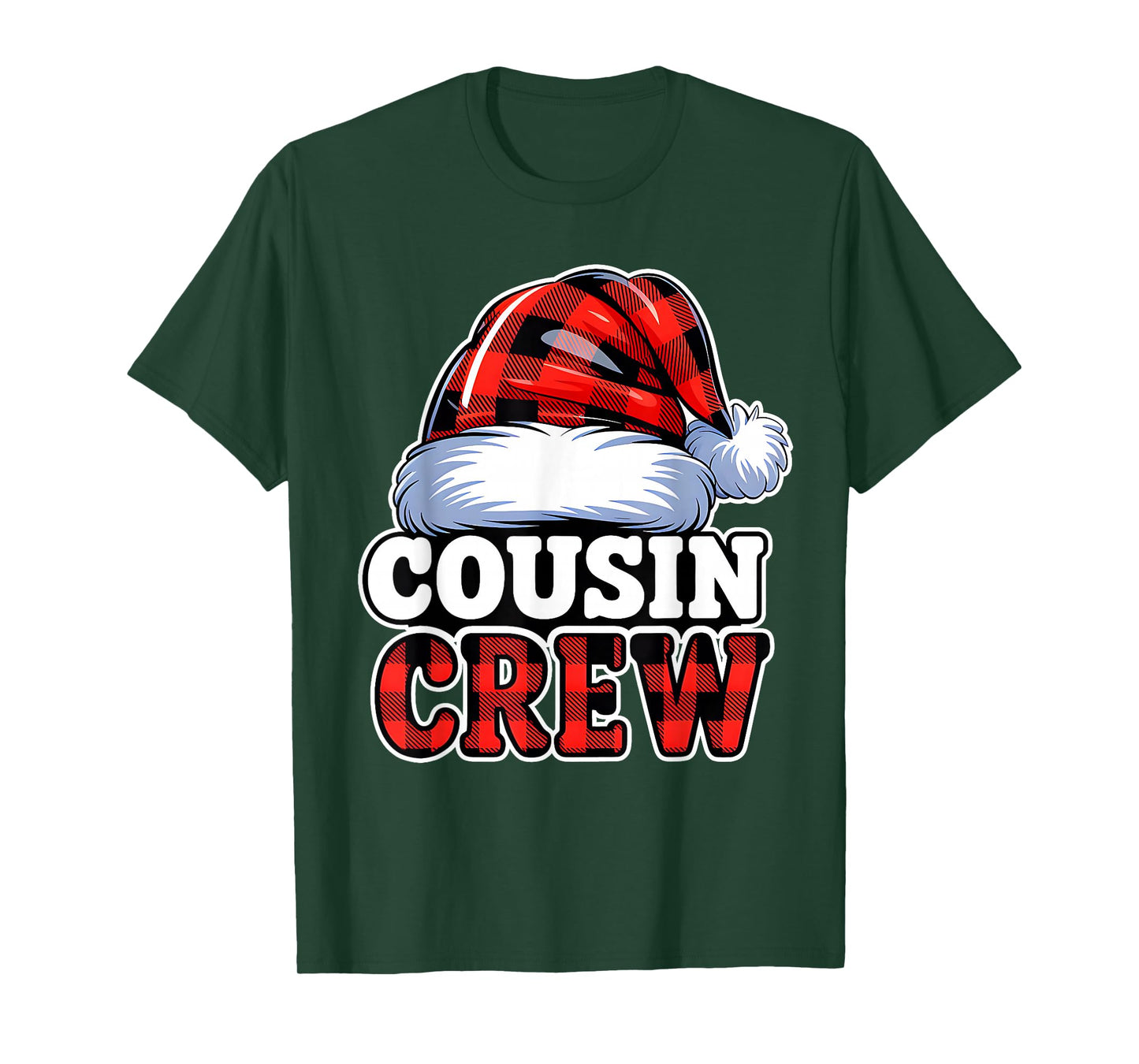 Christmas Cousin Crew Buffalo Red Plaid Pajamas Family Xmas T-Shirt