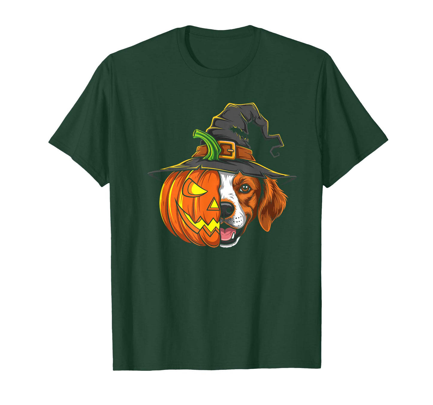 Brittany Spaniel Pumpkin Jack O Lantern Halloween Kids Mens T-Shirt