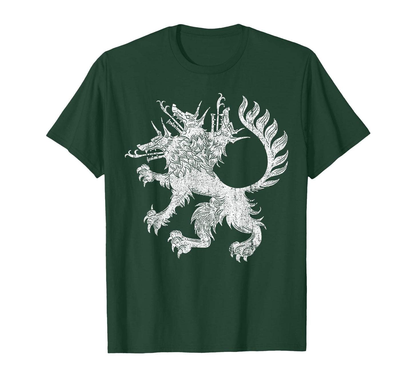 Vintage Cerberus Three Headed Dog T-Shirt - Unisex-Adults, Black, Small, Short Sleeve, T-Shirt, Vintage Graphic Tee