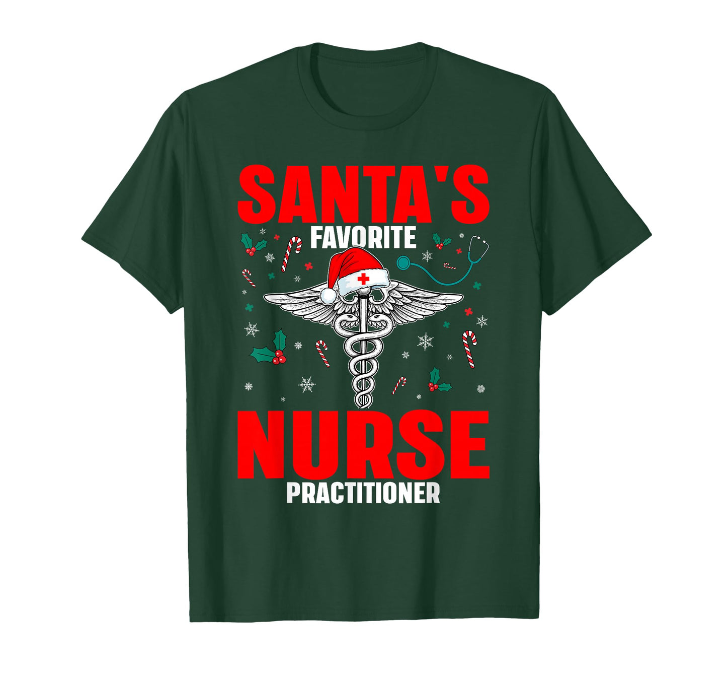 Santa's Favorite Nurse Practitioner Christmas NP RN Nursing T-Shirt