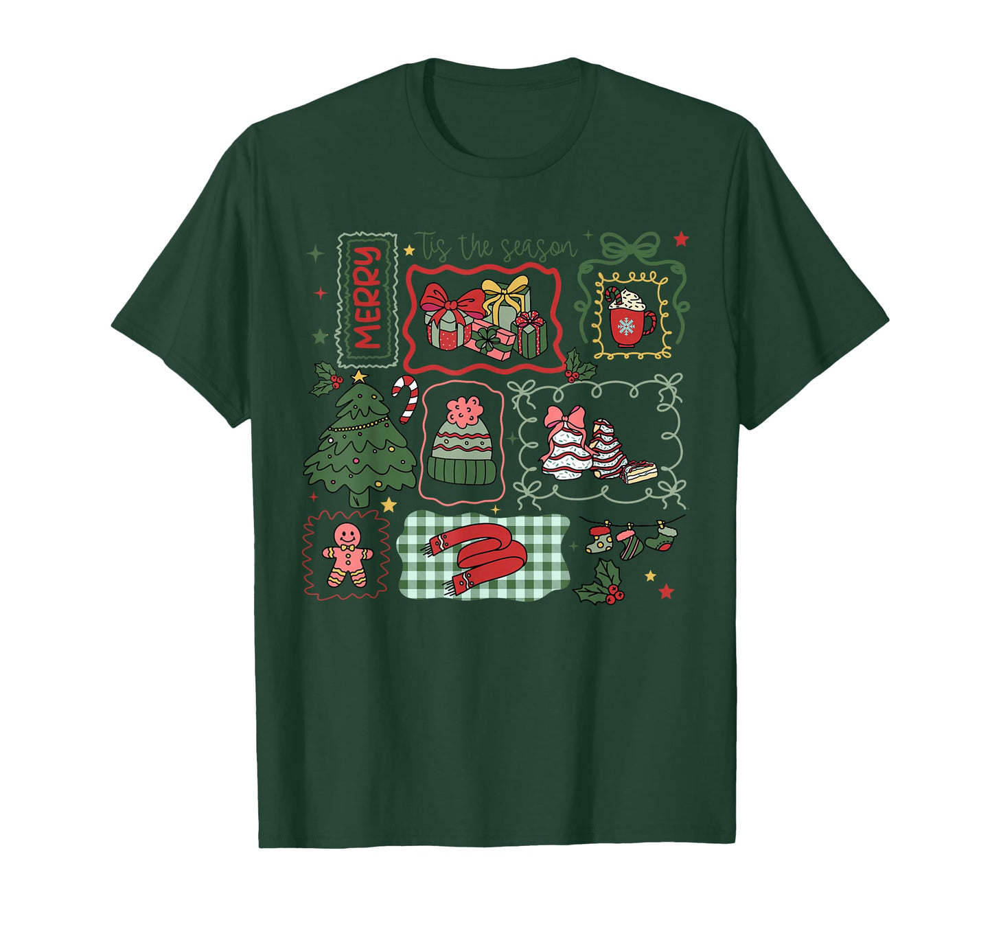 Tis The Season Santa Candy Cane Christmas Xmas Tree Family T-Shirt