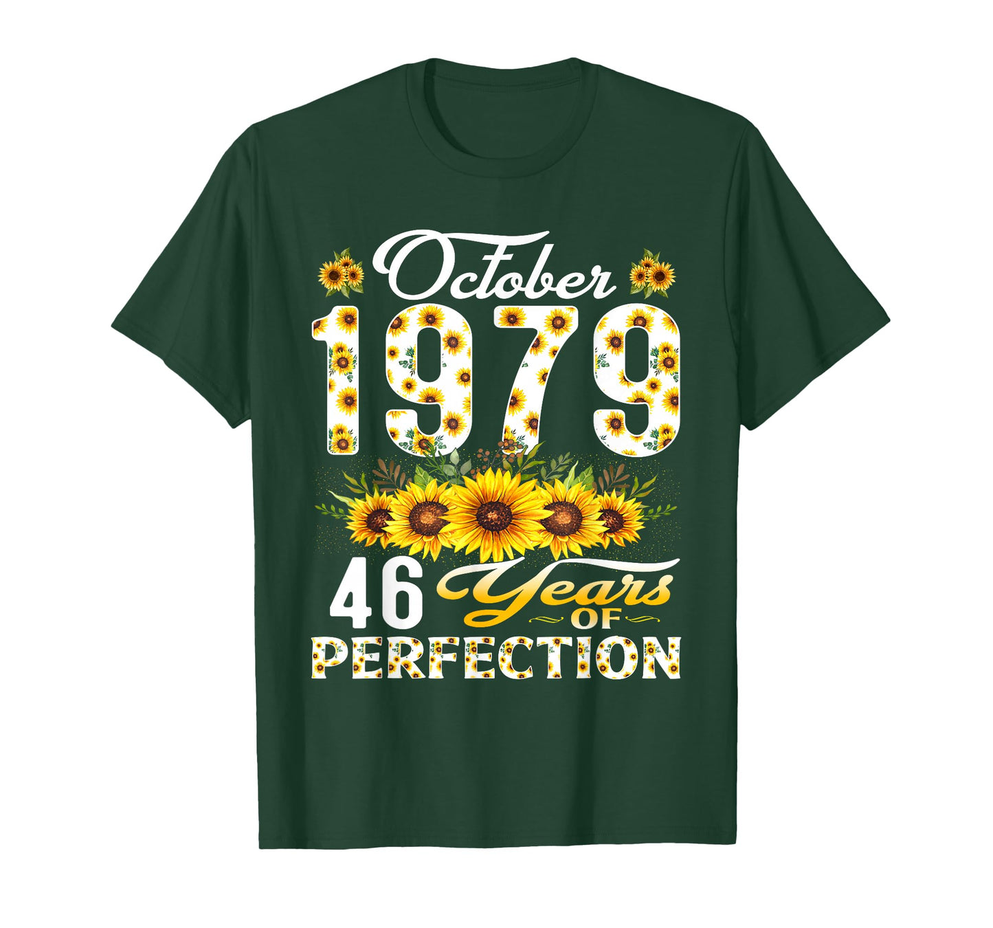 46 Years Old October 1979 Floral 46th Birthday Decorations T-Shirt