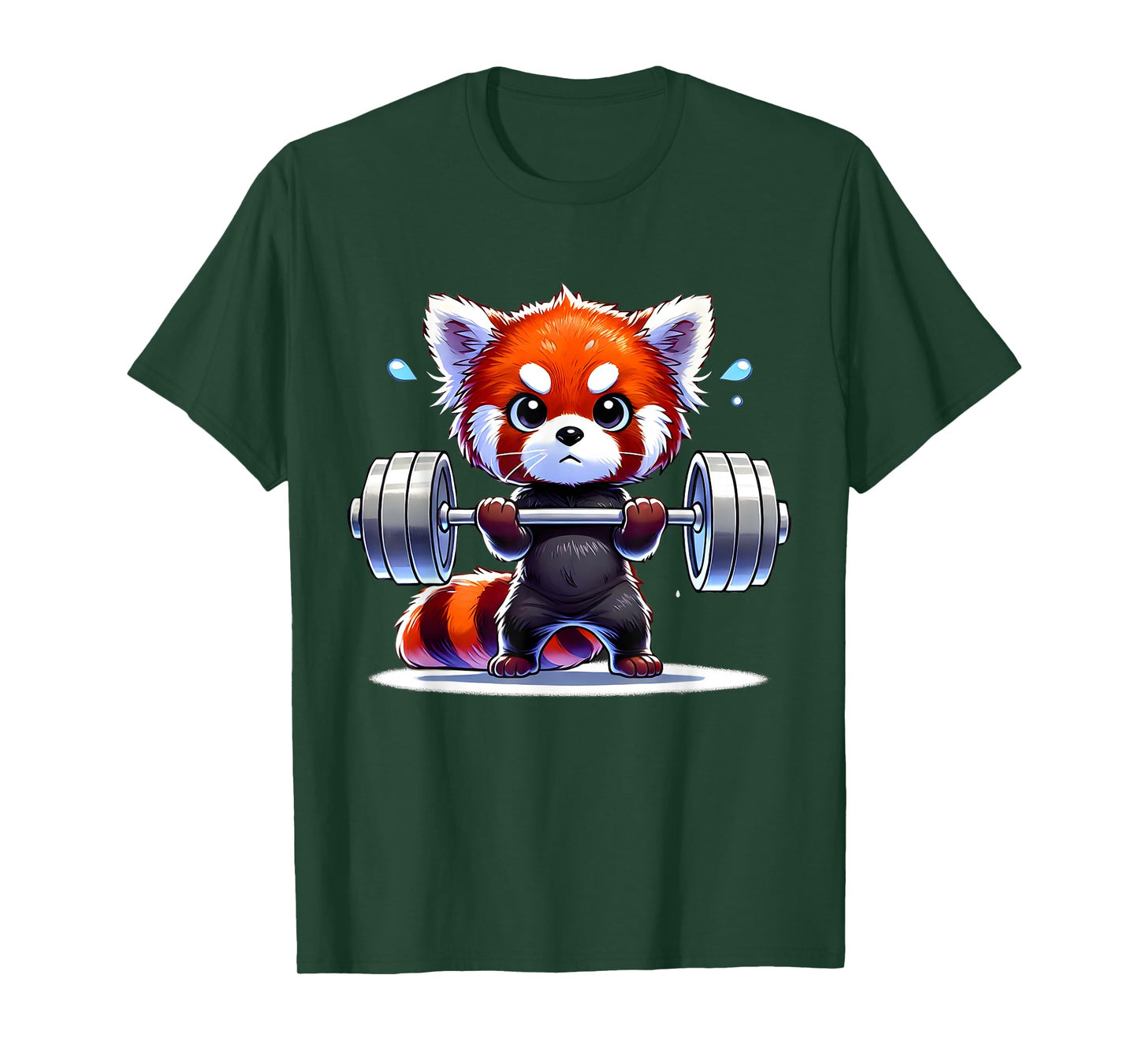 Kawaii Red Panda Weightlifting Funny Fitness Gym T-Shirt