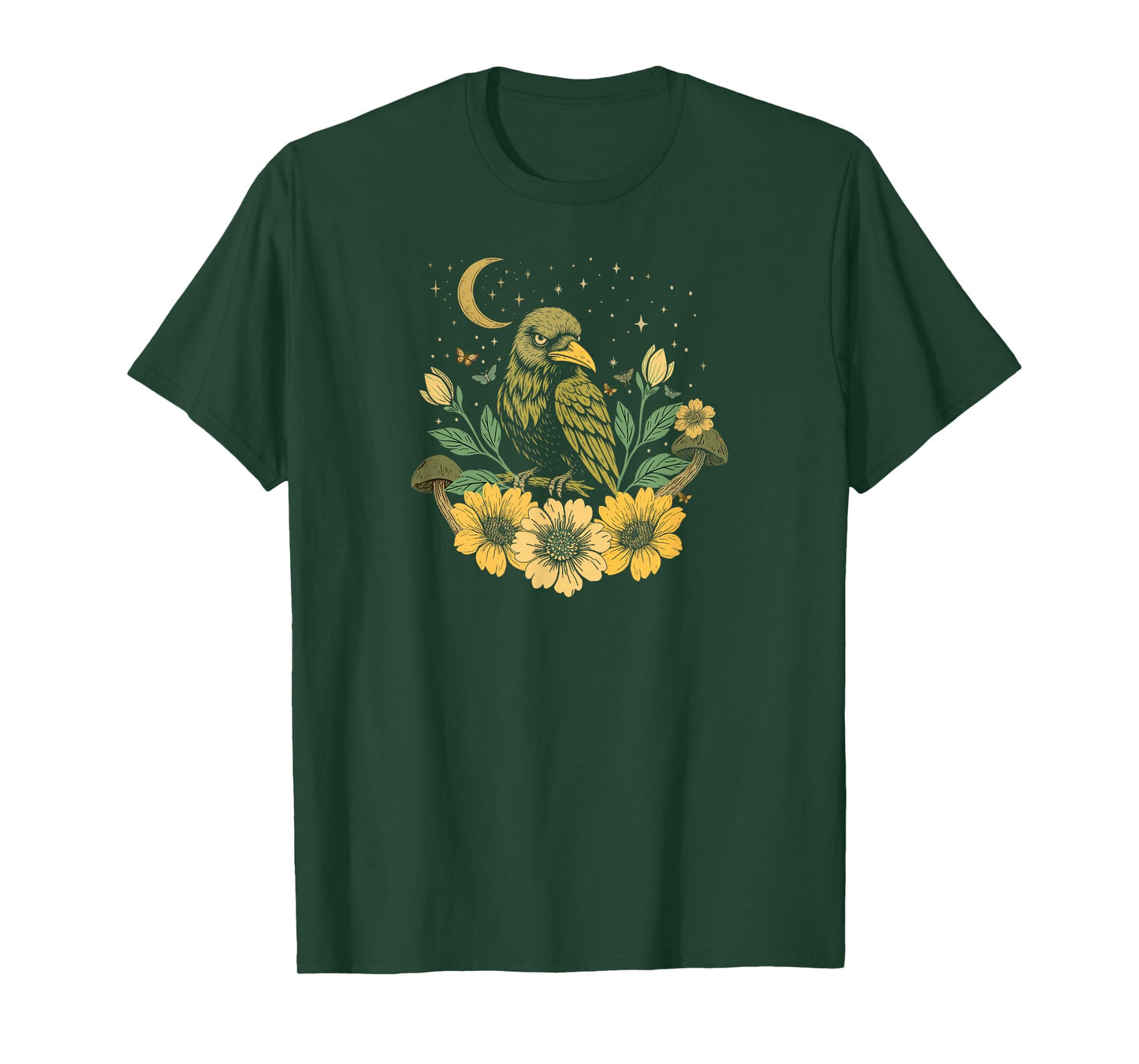 Mystical Raven Forest Witchcore Aesthetic T-Shirt