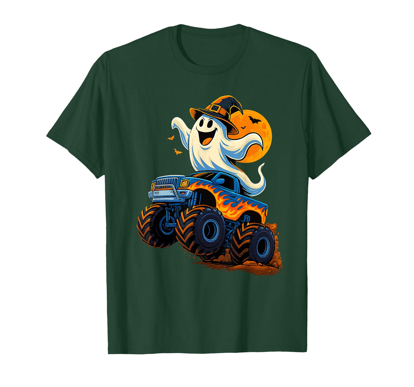 Ghost Monster Truck Halloween Funny Spooky Birthday Boy Girl T-Shirt