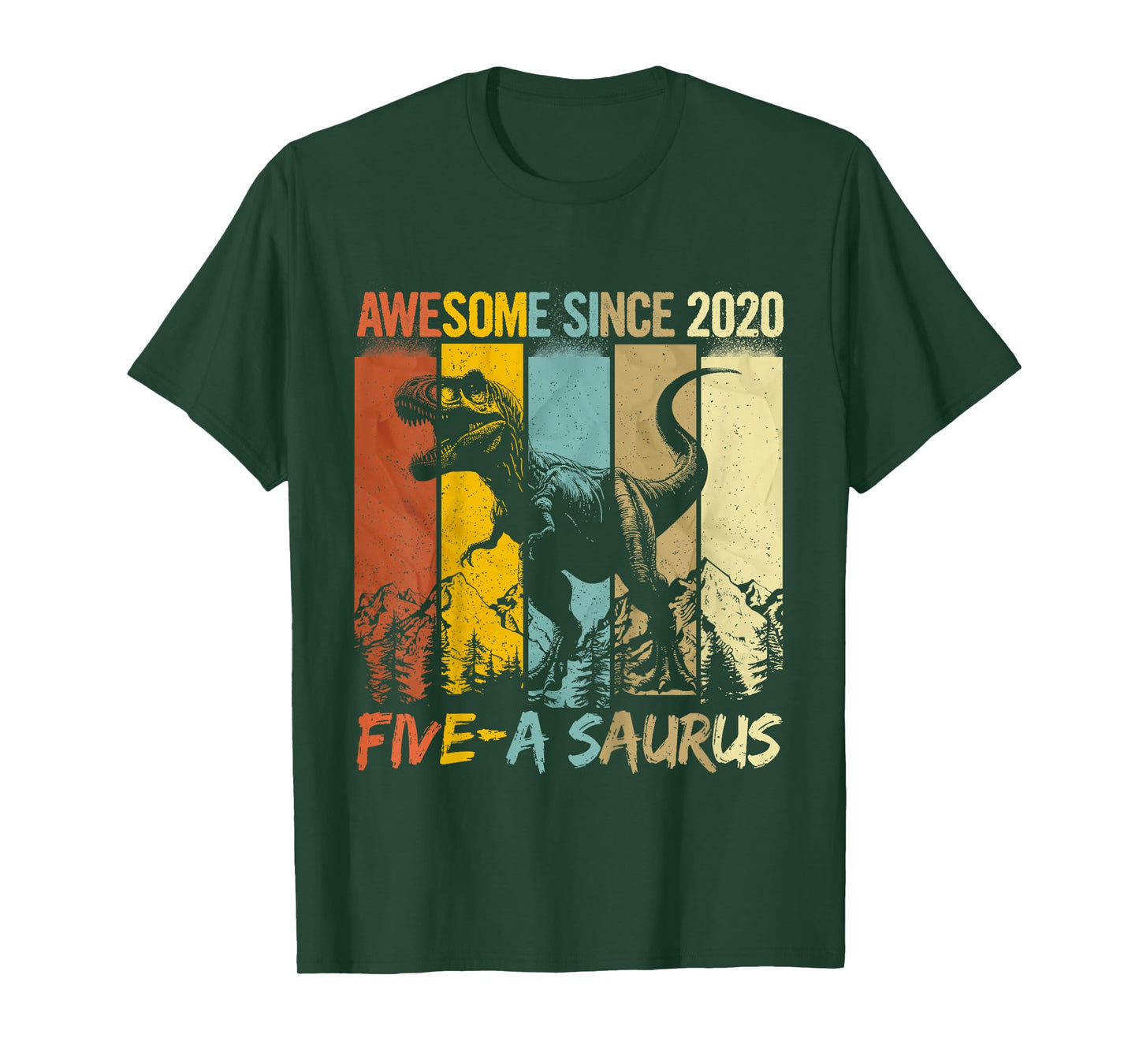 5 Year Old Dinosaur 5th Birthday T Rex Dino Five Saurus T-Shirt