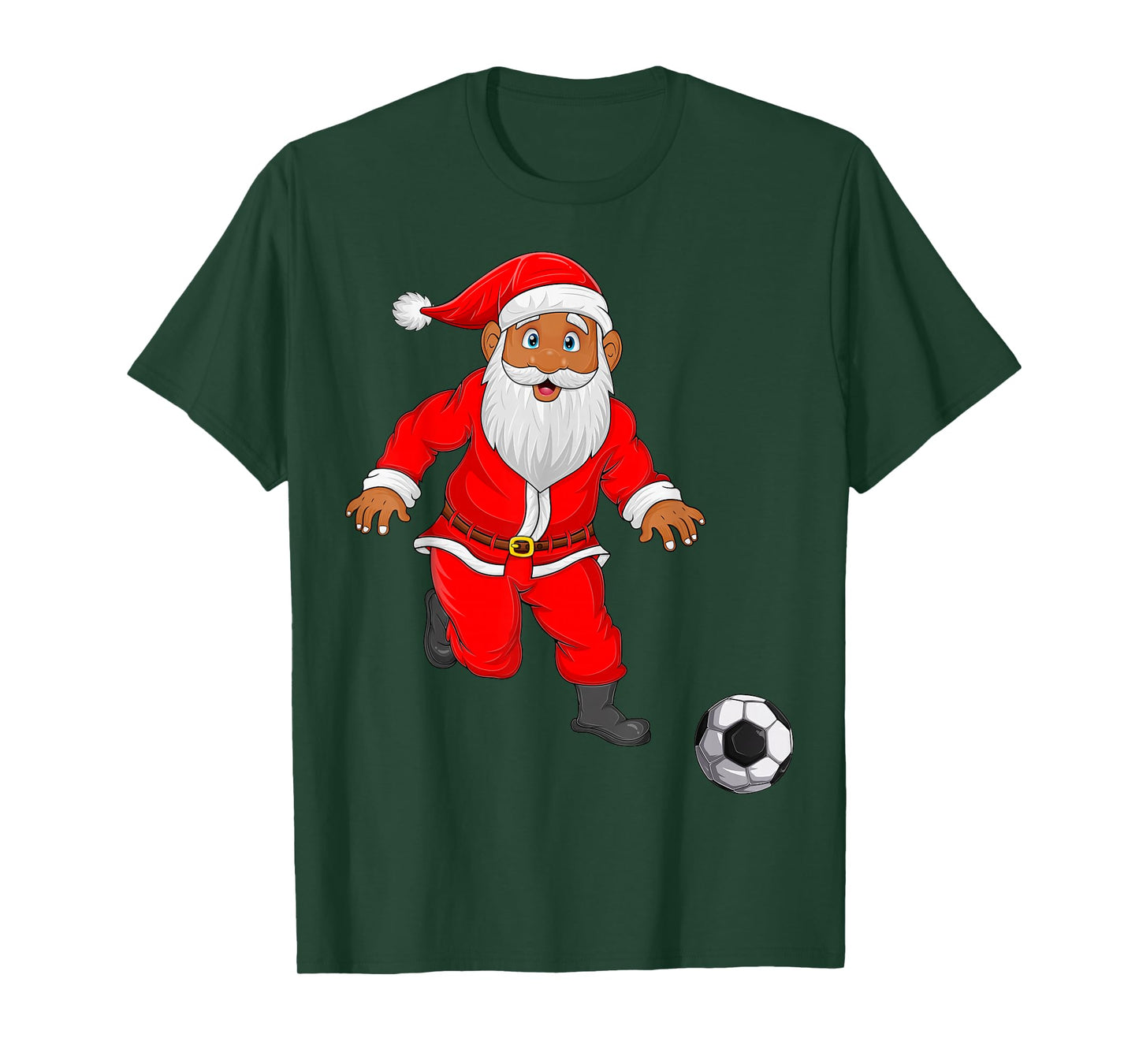 Soccer Player Santa Christmas Pajamas Funny Xmas Boys T-Shirt