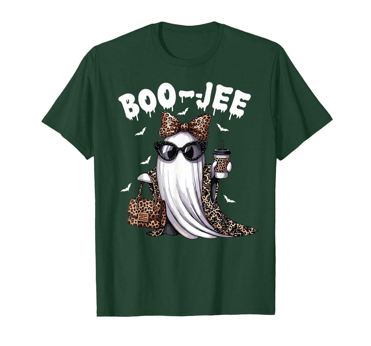 Halloween Boo Ghost Spooky Vibes Boujee Autumn Coffee Women T-Shirt